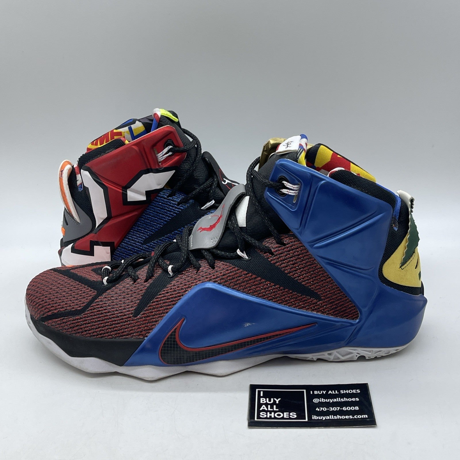 Size 14 - Nike LeBron 12 SE What The Black Gold Suede Leather (802193-909)