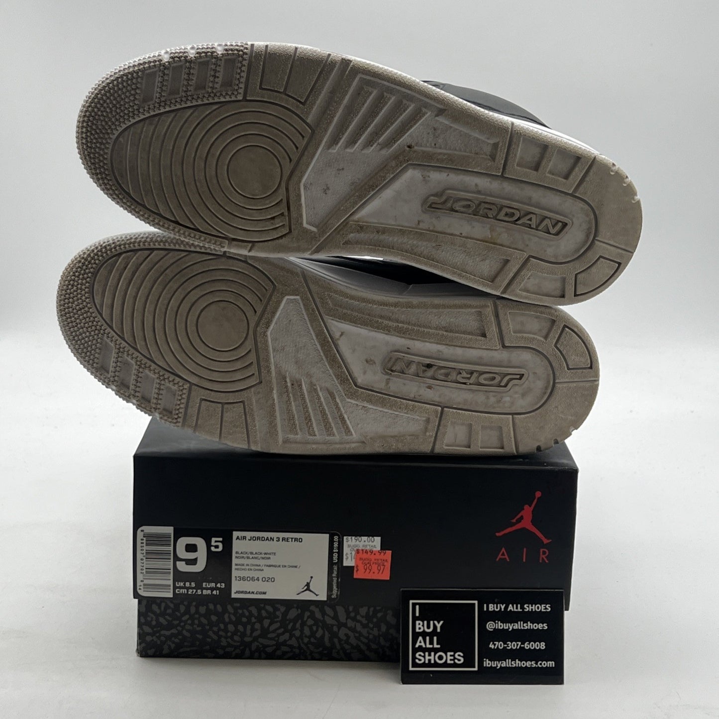 Size 9.5 - Air Jordan 3 Retro Cyber Monday (136064-020)