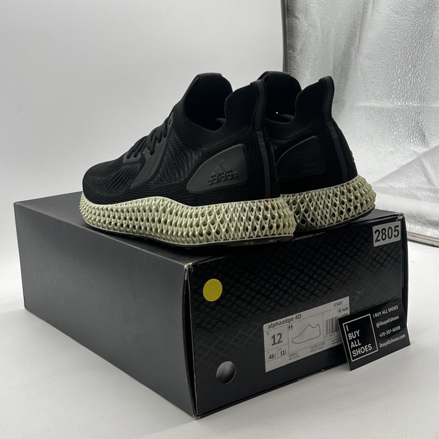 Size 12 - Adidas AlphaEdge 4D Core Black (EF3453)