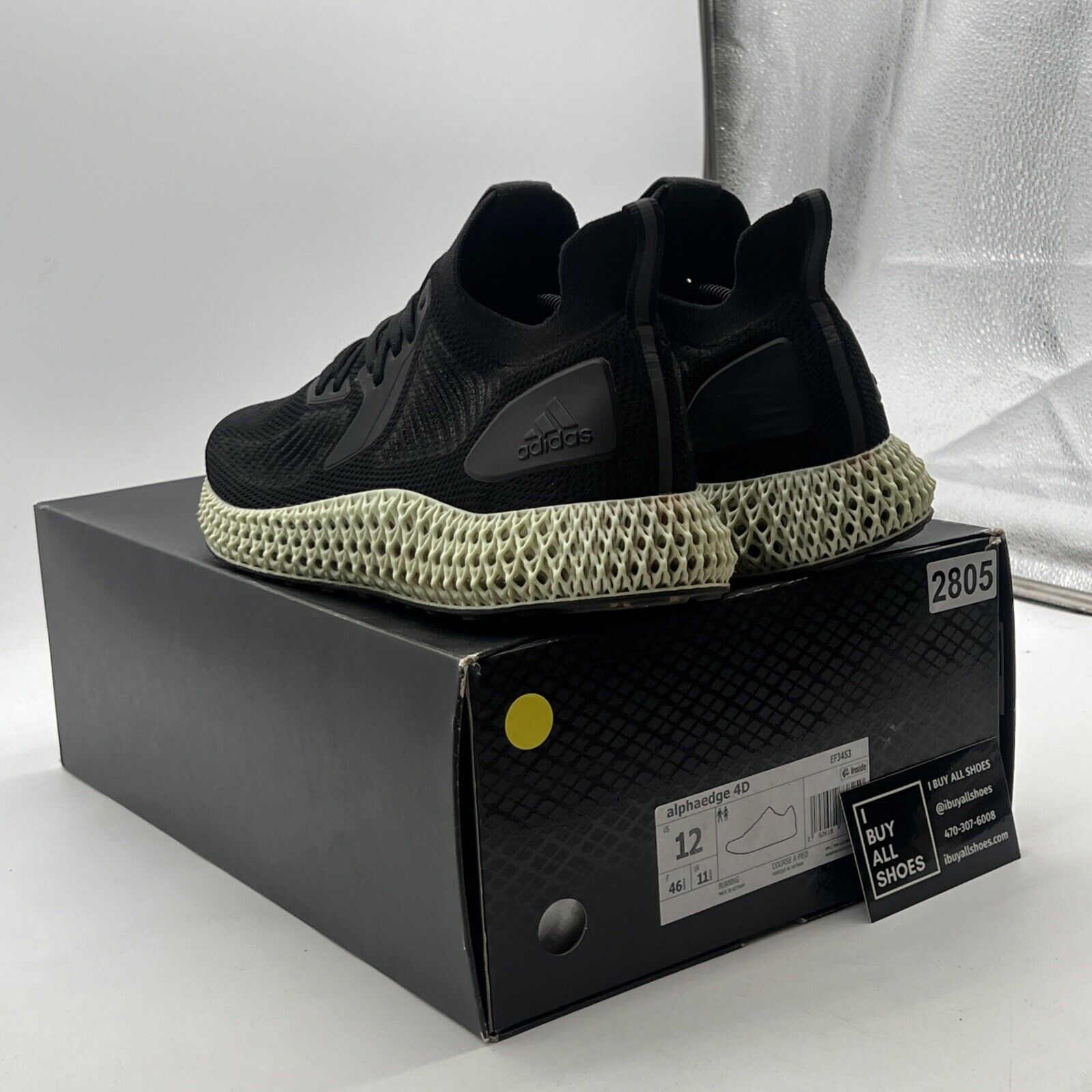 Size 12 - Adidas AlphaEdge 4D Core Black (EF3453)
