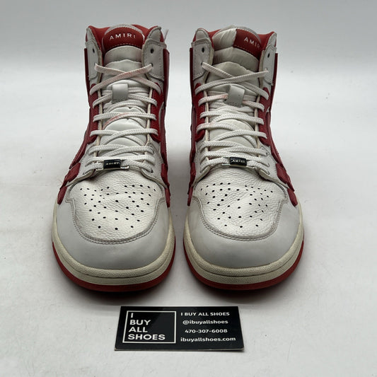 Size 12 - AMIRI Skeleton Top High White / Red Skeleton Sneakers