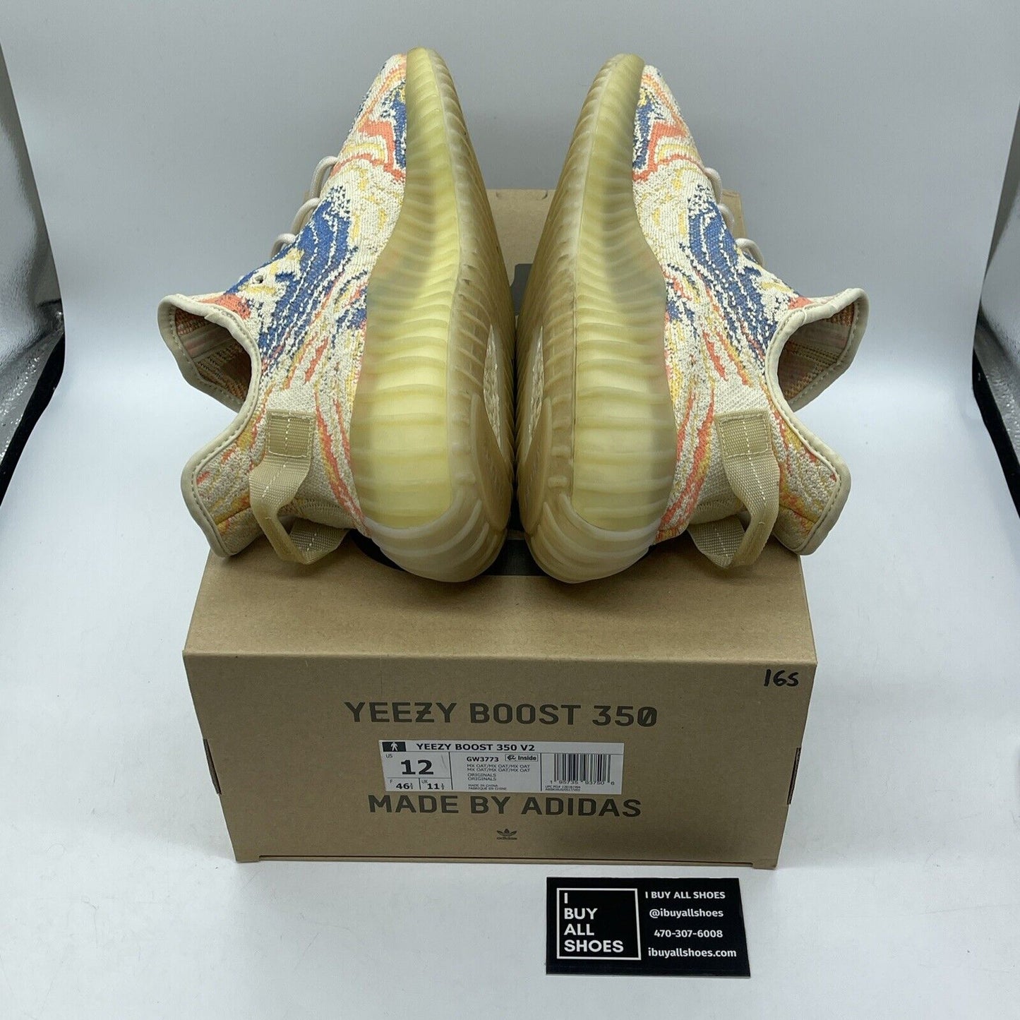 Size 12 - adidas Yeezy Boost 350 V2 Low MX Oat Orange Blue Suede (GW3773)