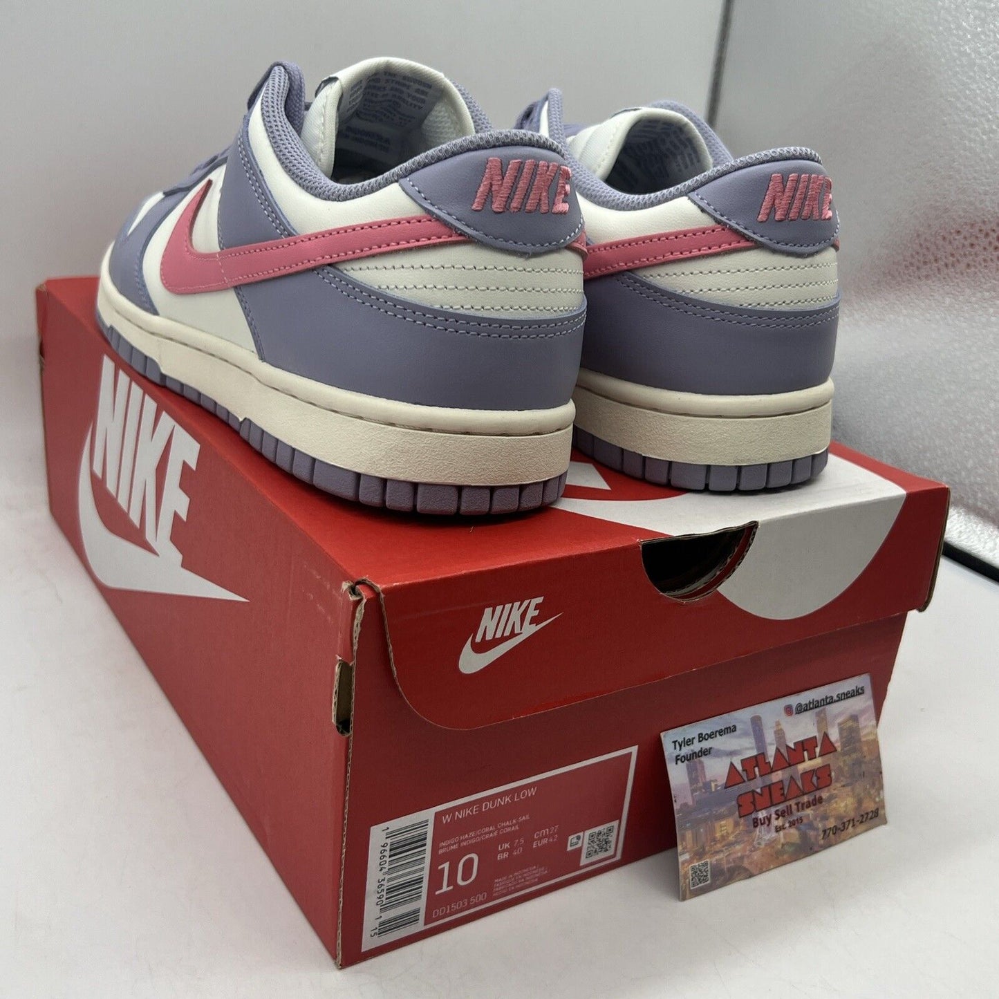 Women's Nike Dunk Low Indigo Haze Coral Chalk Purple Pink Sail DD1503-500 Sz 10