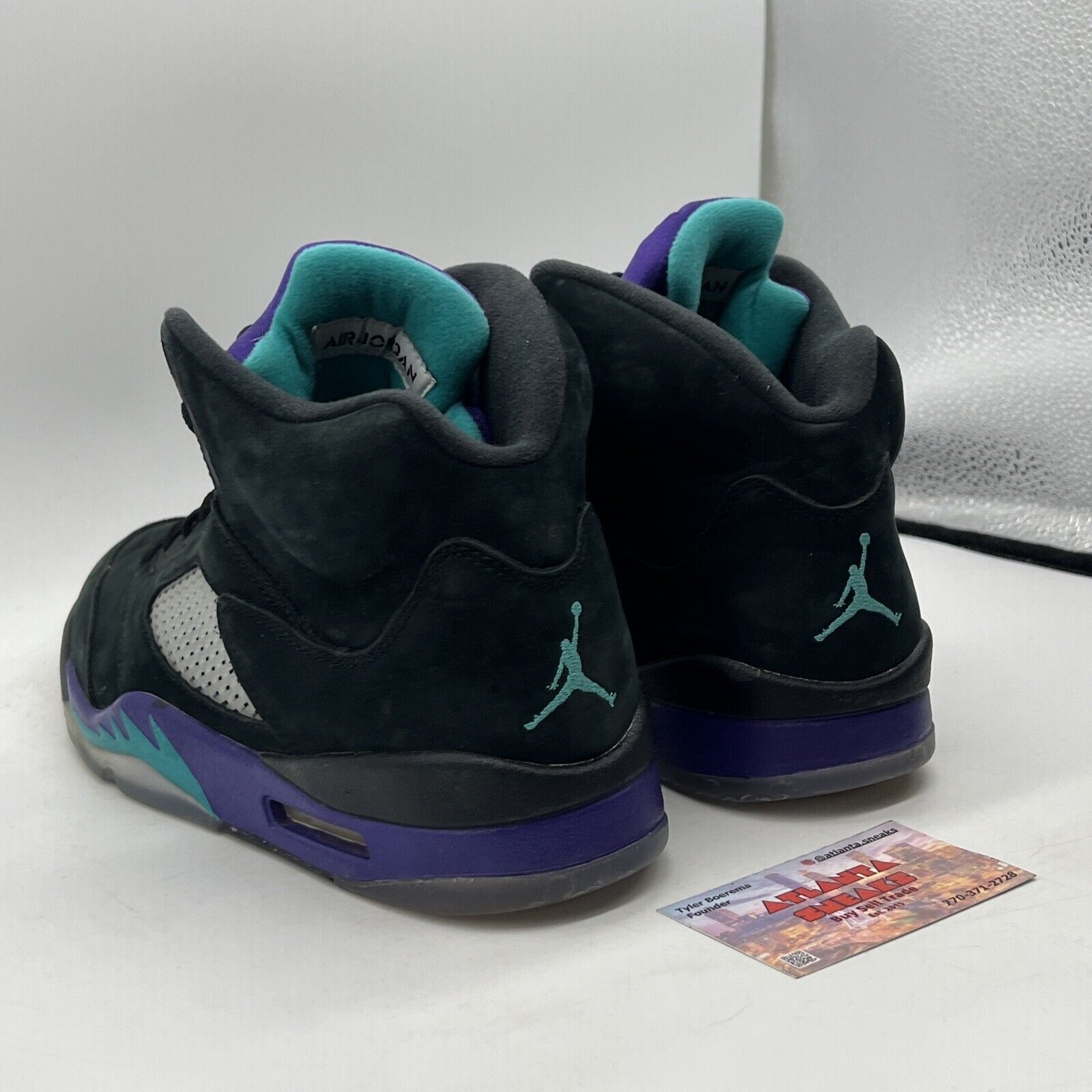 Size 10.5 - Air Jordan 5 Retro Black Grape Aqua Suede (136027-007)