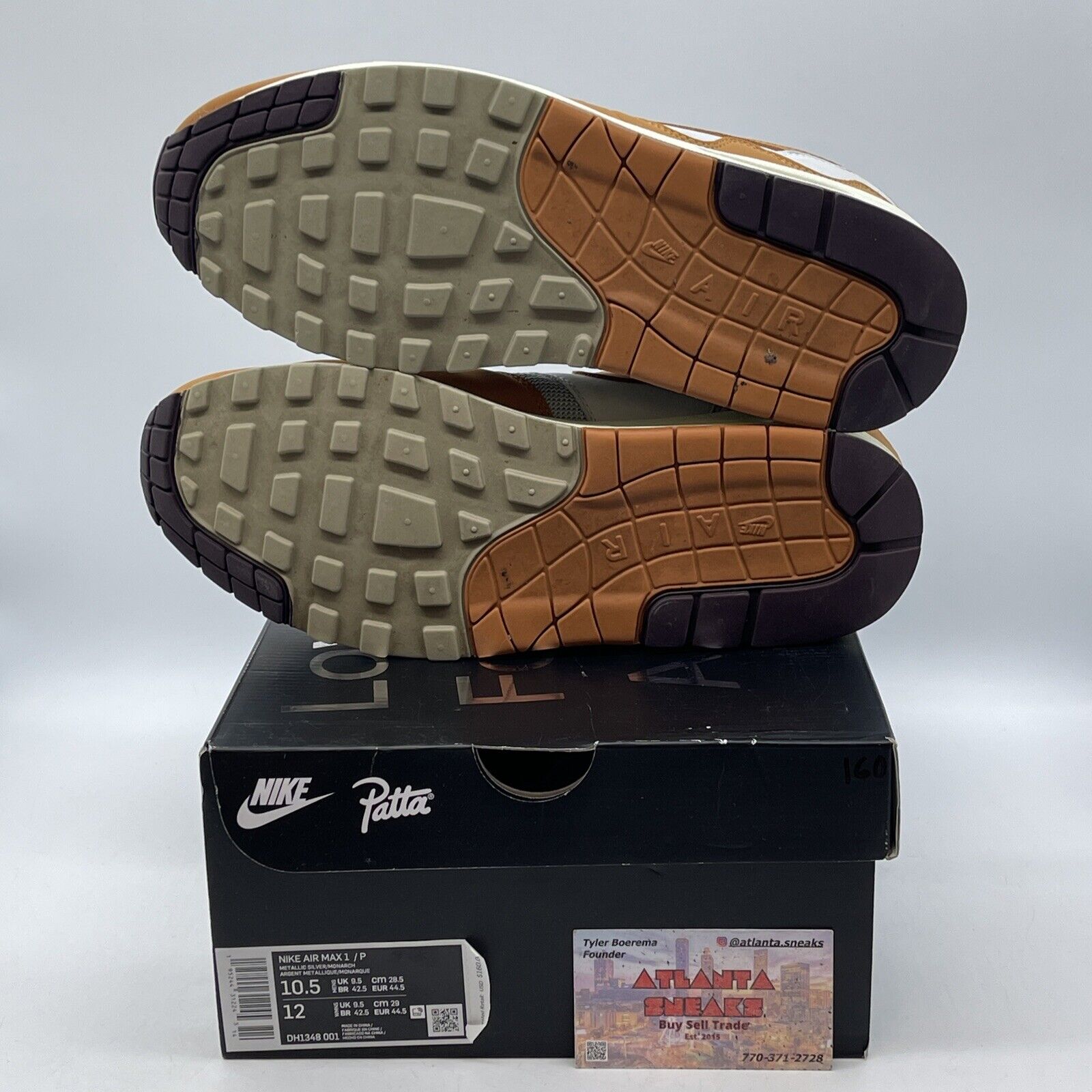 Size 10.5 - Nike Air Max 1 Patta Waves Monarch Brown Grey Suede (DH1348-001)