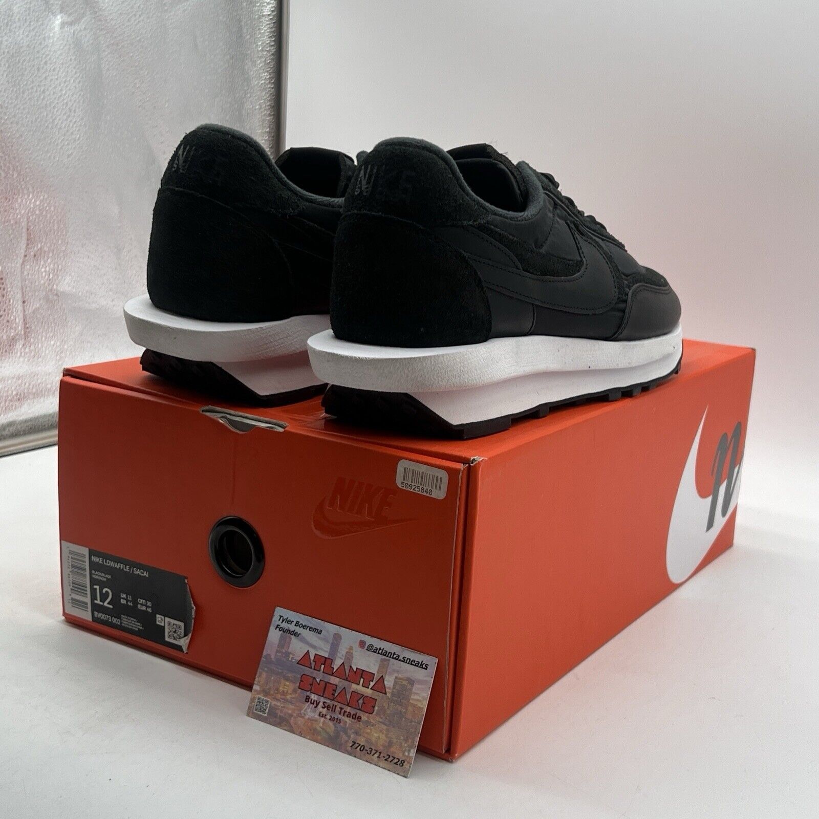 Size 12 - Nike sacai x LDWaffle Black Nylon