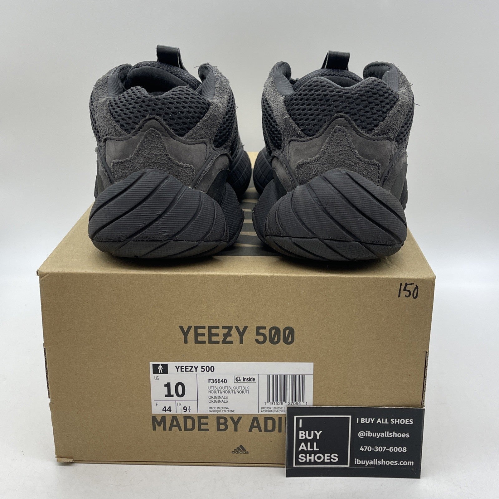Size 10 - adidas Yeezy 500 Low Utility Black Suede Leather (F36640)
