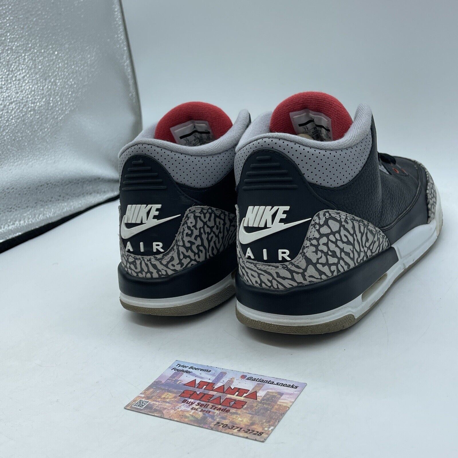 Size 7Y (GS) - Jordan 3 Retro OG 2018 Mid Black Cement Leather (854261-001)