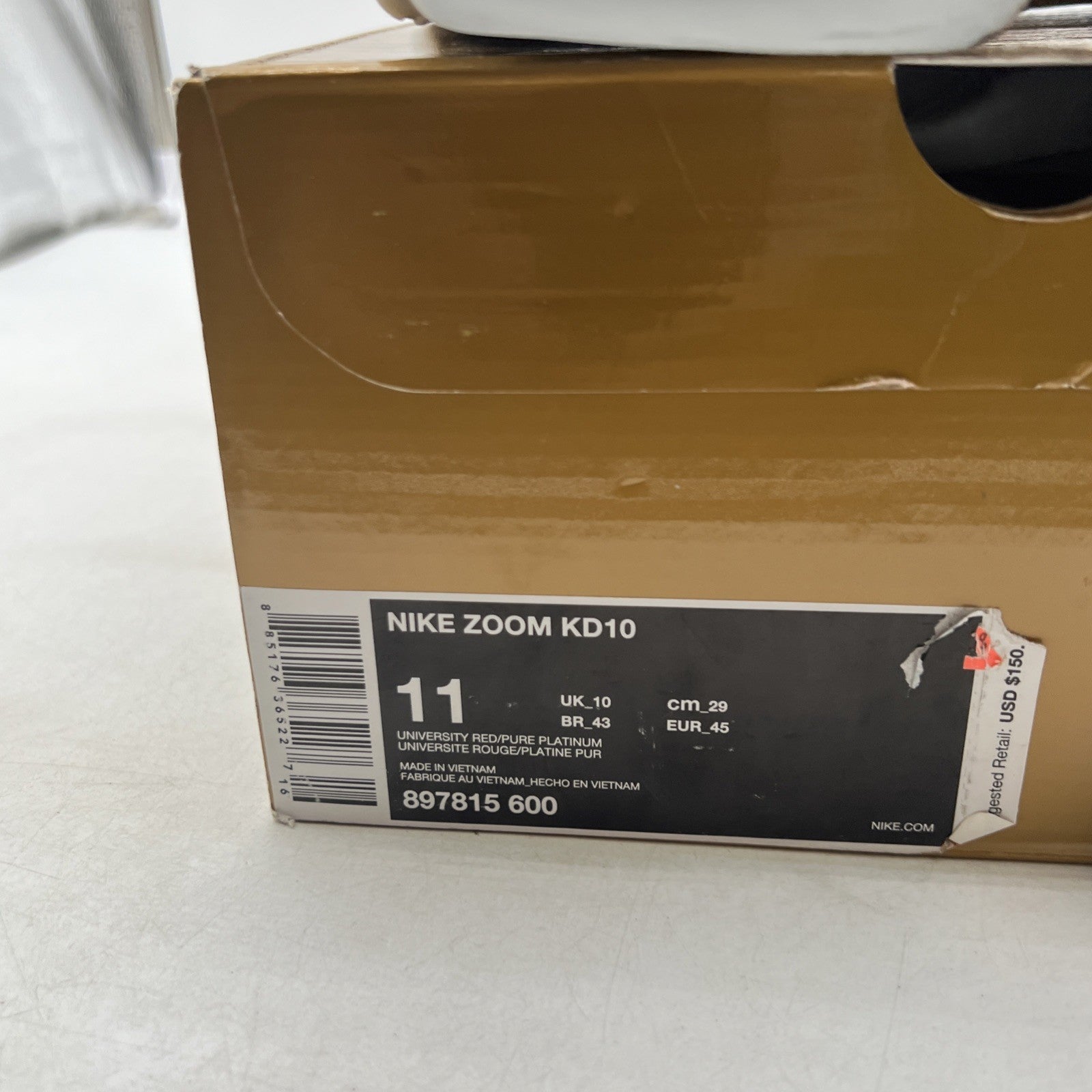 Size 11 - Nike KD 10 Red Velvet (897815-600)