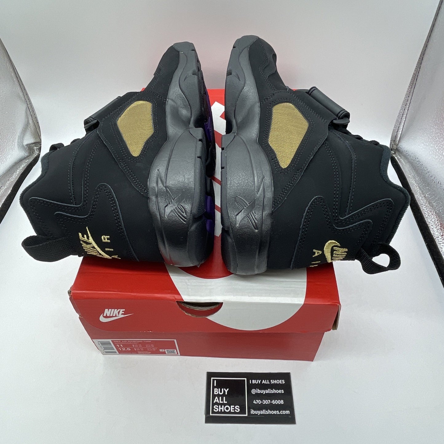 Size 11 - Nike Air Diamond Turf 2025 Ravens Black Gold Suede (HV2282-001)