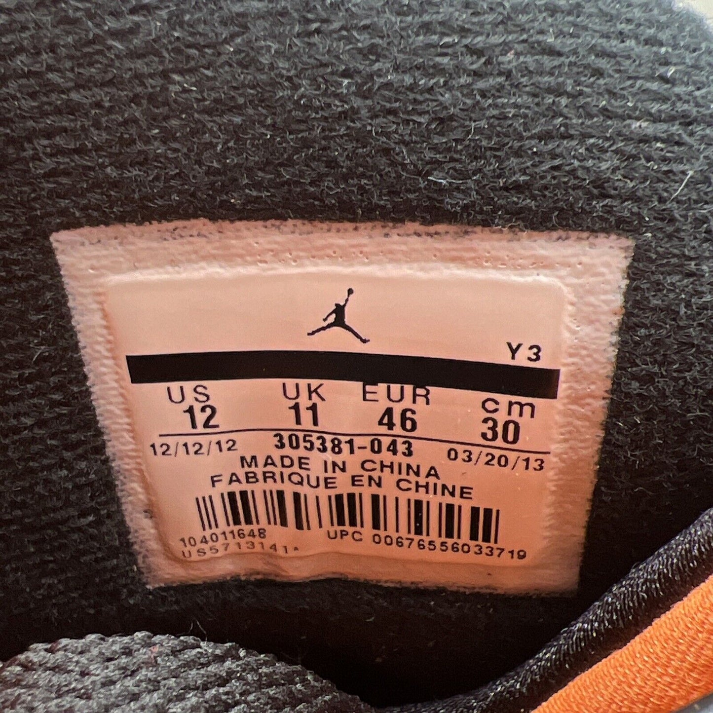 Size 12 - Air Jordan 8 Retro Phoenix Suns Black Grey Orange Blue (305381-043)