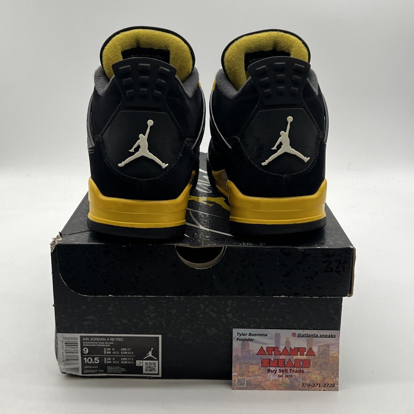 Size 9 - Air Jordan 4 Retro Thunder Black Suede Yellow (DH6927-017)