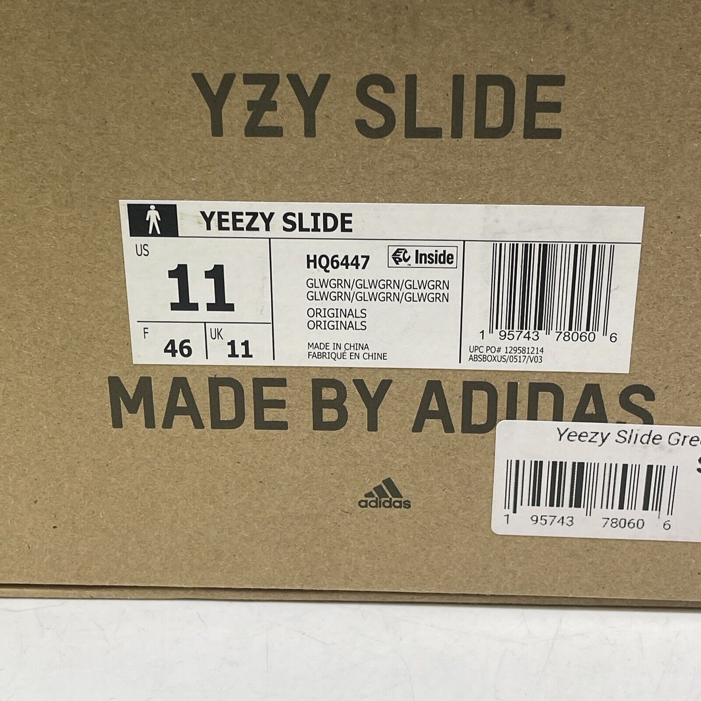 Size 11 - adidas Yeezy Slide Glow Green Leather (HQ6447)