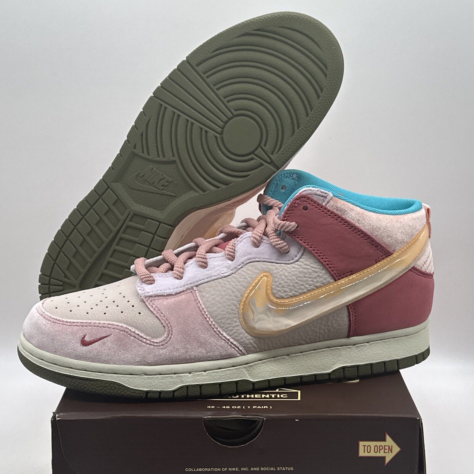 Size 11.5 - Nike Dunk Mid x Social Status Strawberry Milk 2021