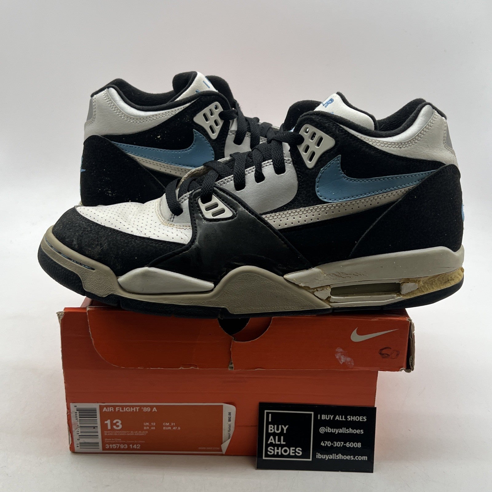Size 13 - Nike Air Flight 89 A White (315793-142)