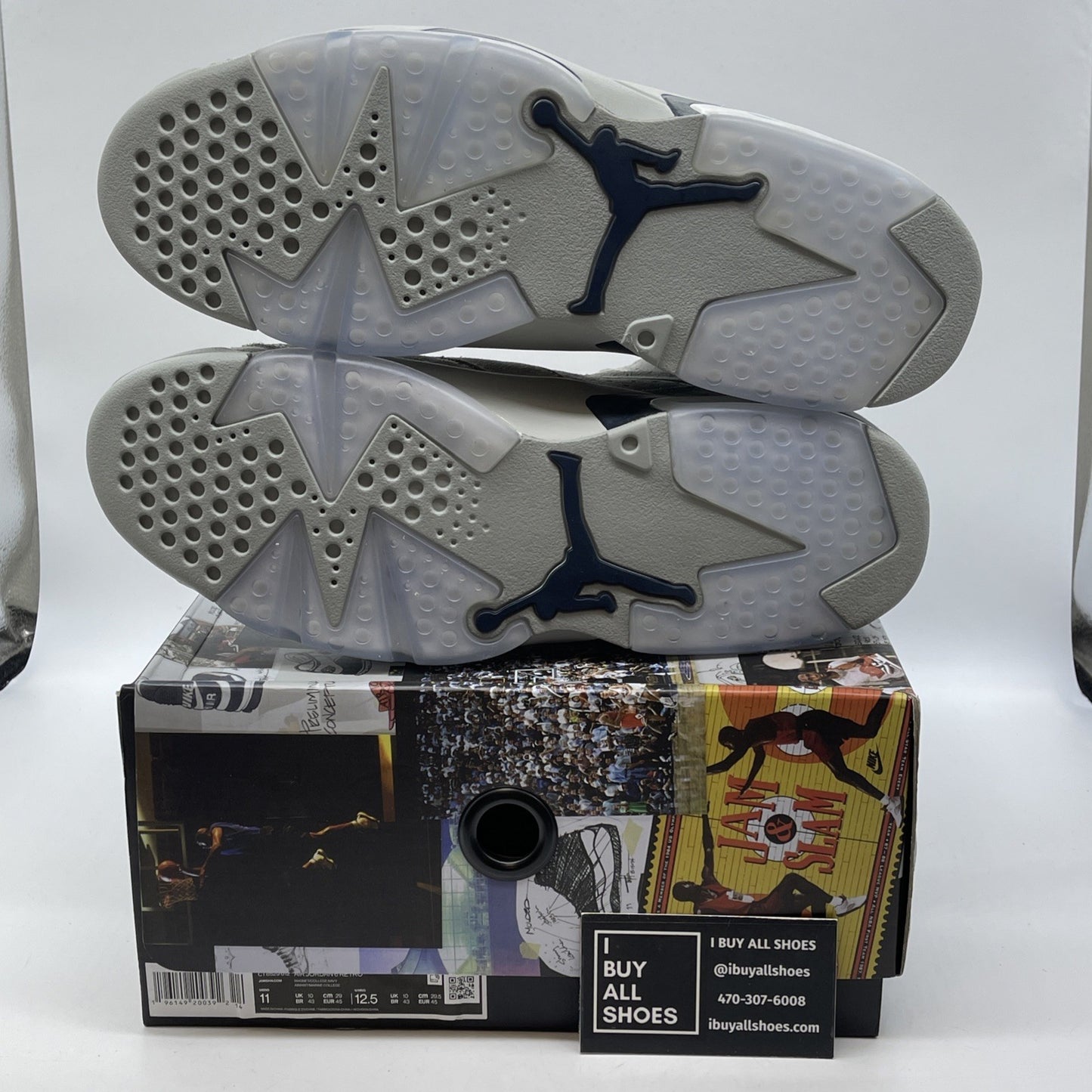 Size 11 - Jordan 6 Retro Mid Georgetown Blue Grey Blue Suede (CT8529-012)