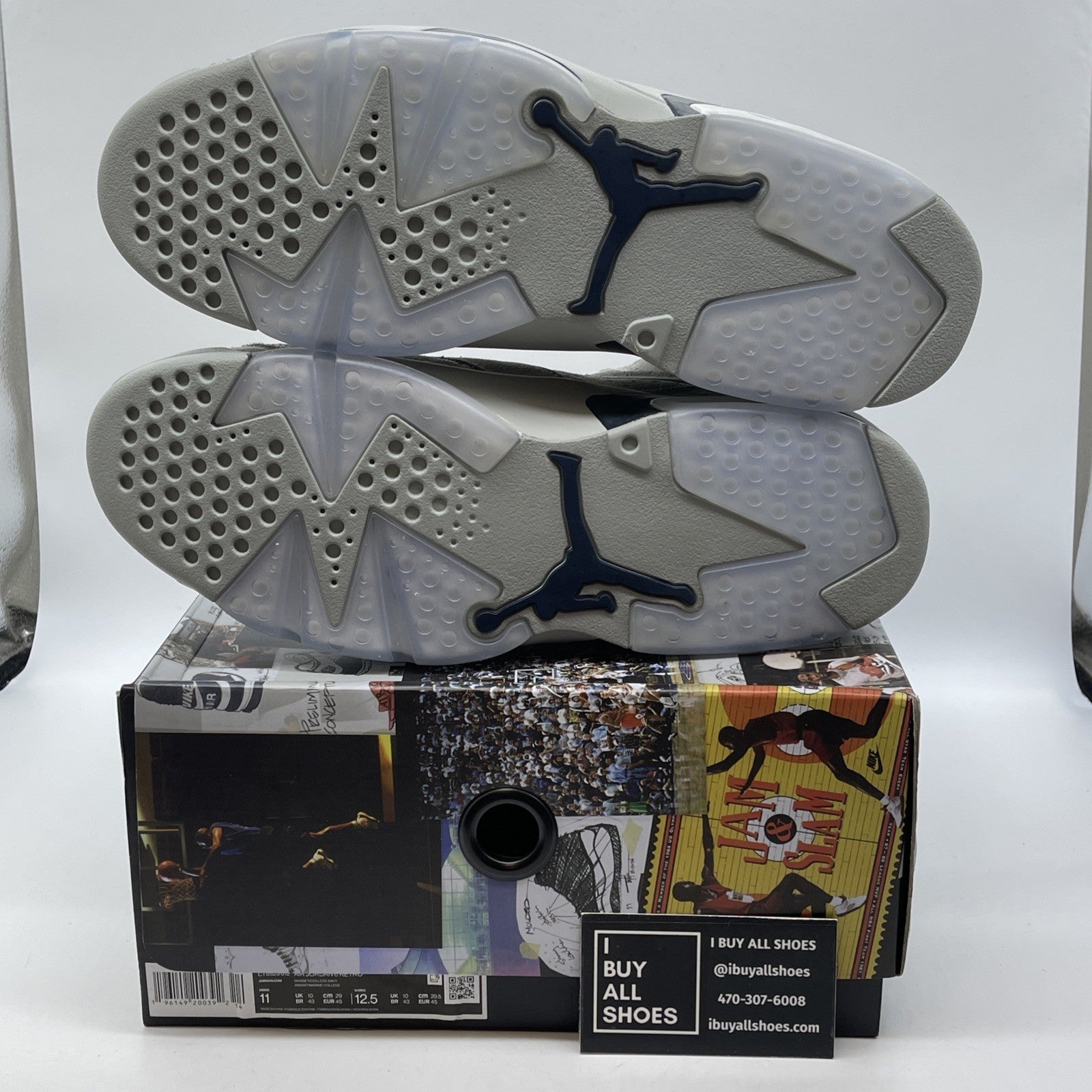 Size 11 - Jordan 6 Retro Mid Georgetown Blue Grey Blue Suede (CT8529-012)