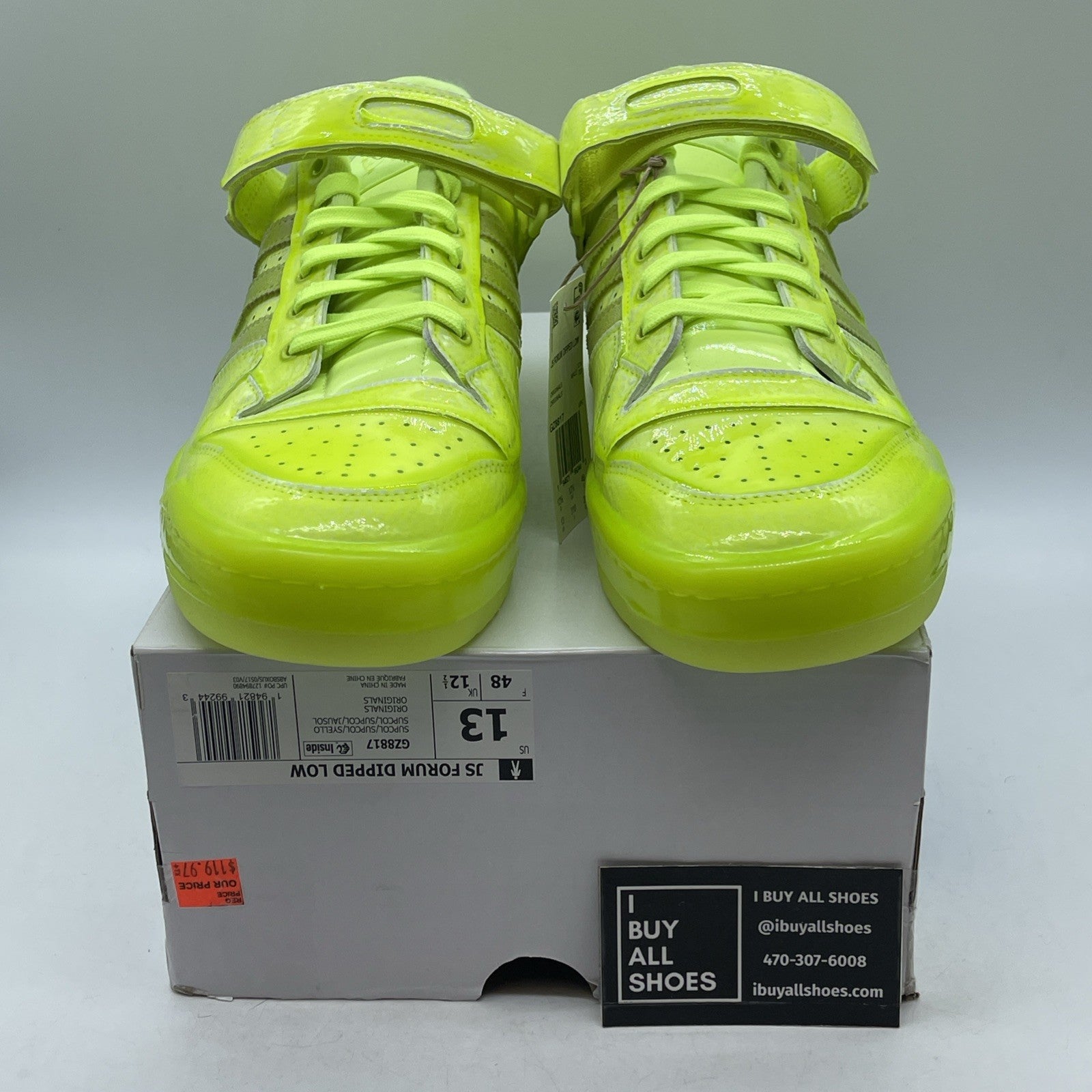 Size 13 - Adidas Jeremy Scott x Forum Low Dipped Yellow Fluorescent (GZ8817)