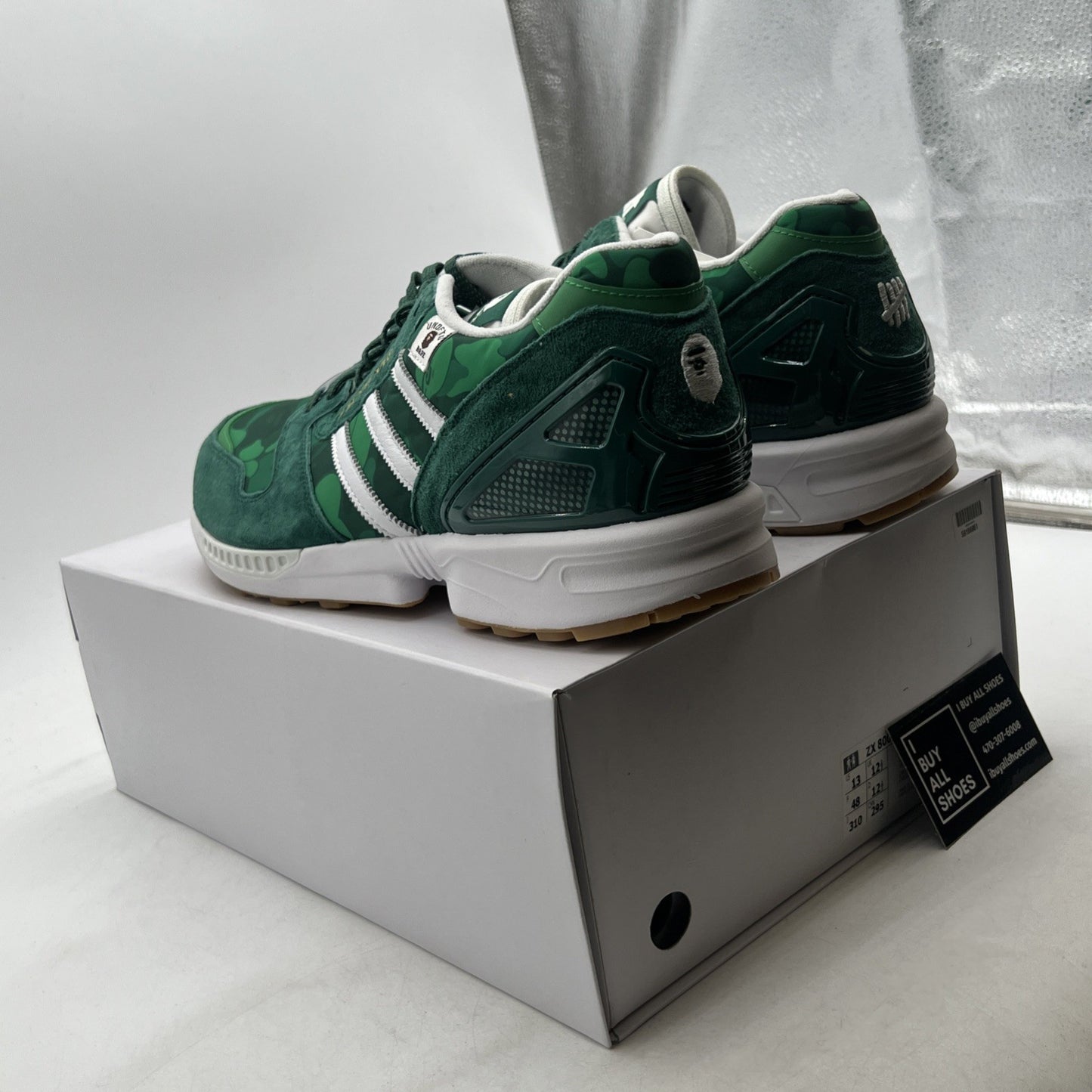 Size 13 - Adidas BAPE x Undefeated x ZX 8000 A-ZX Series - Green Camo (FY8851)