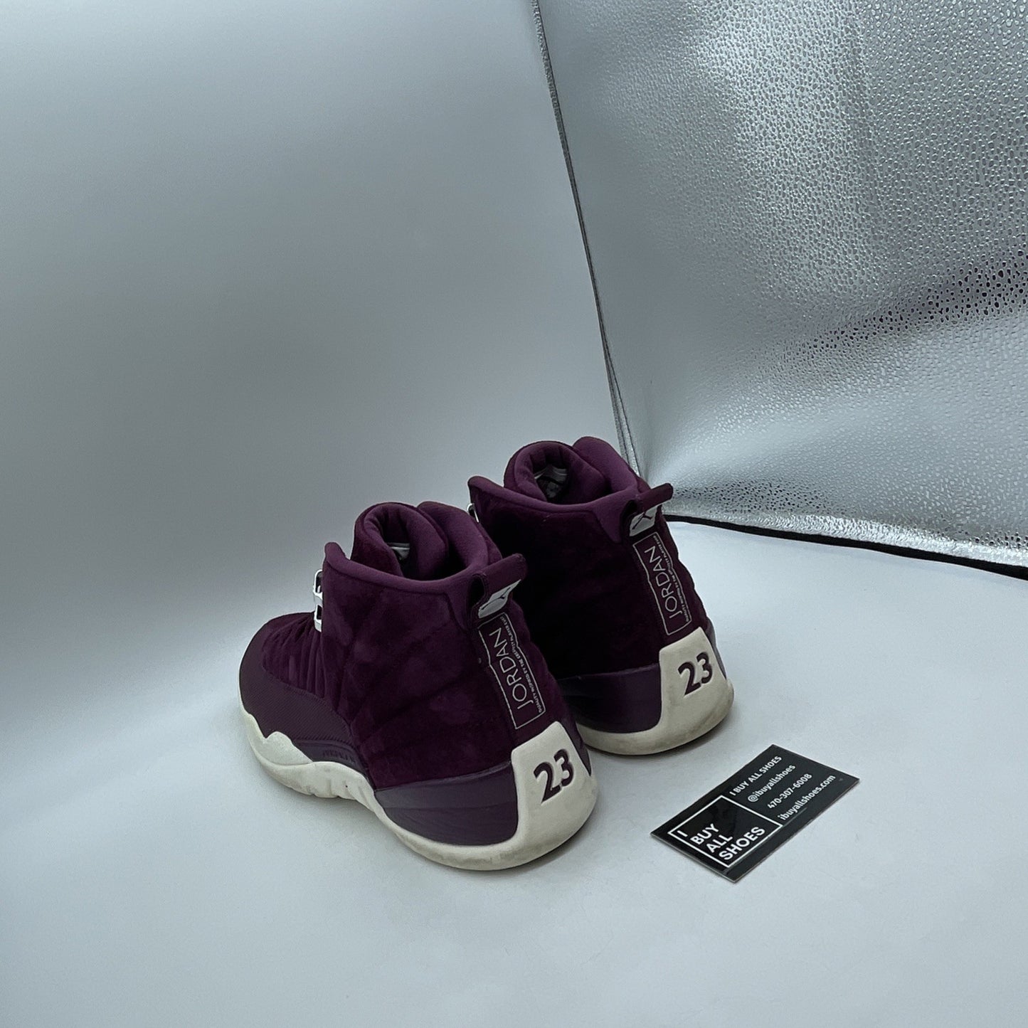 Size 12 - Air Jordan 12 Retro Bordeaux GB White Leather Suede (130690-617)