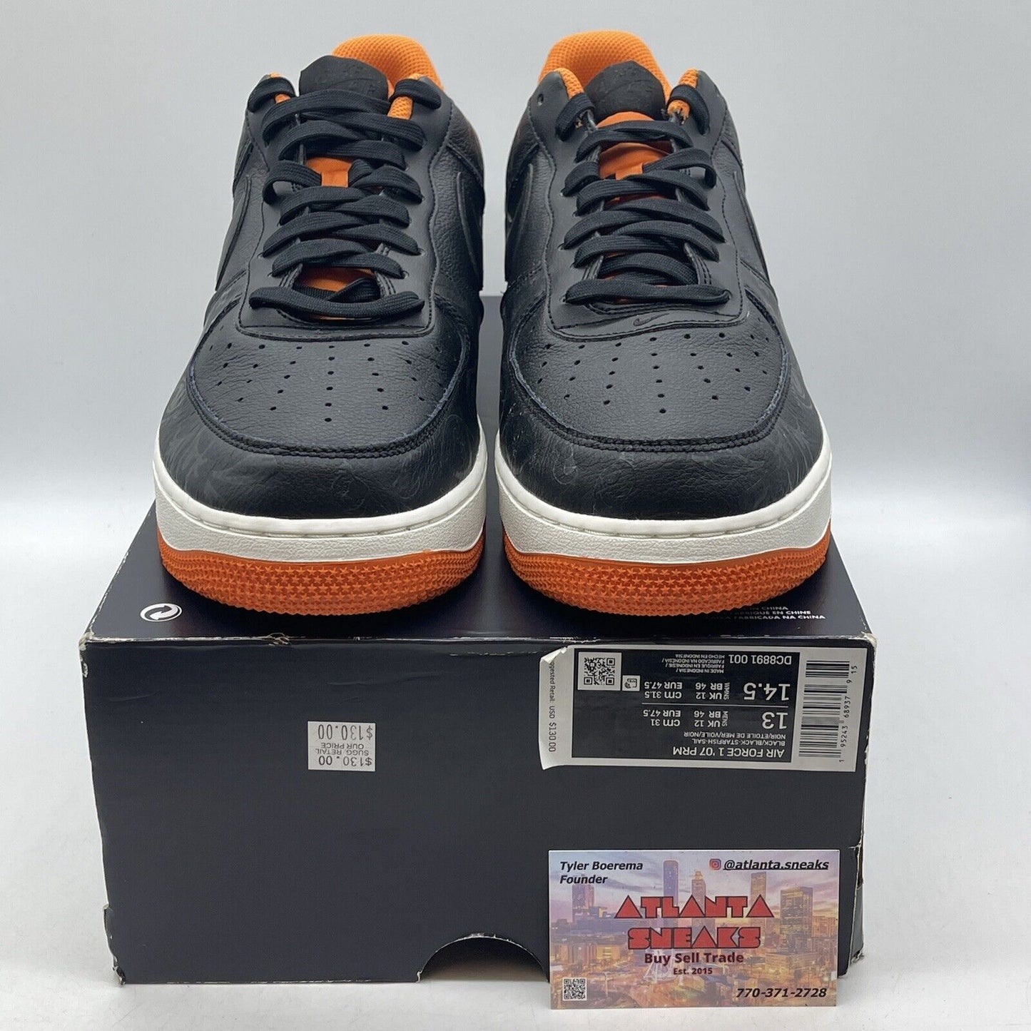 Size 13 - Air Force 1 ‘07 Halloween Black Orange White Leather (DC8891-001)