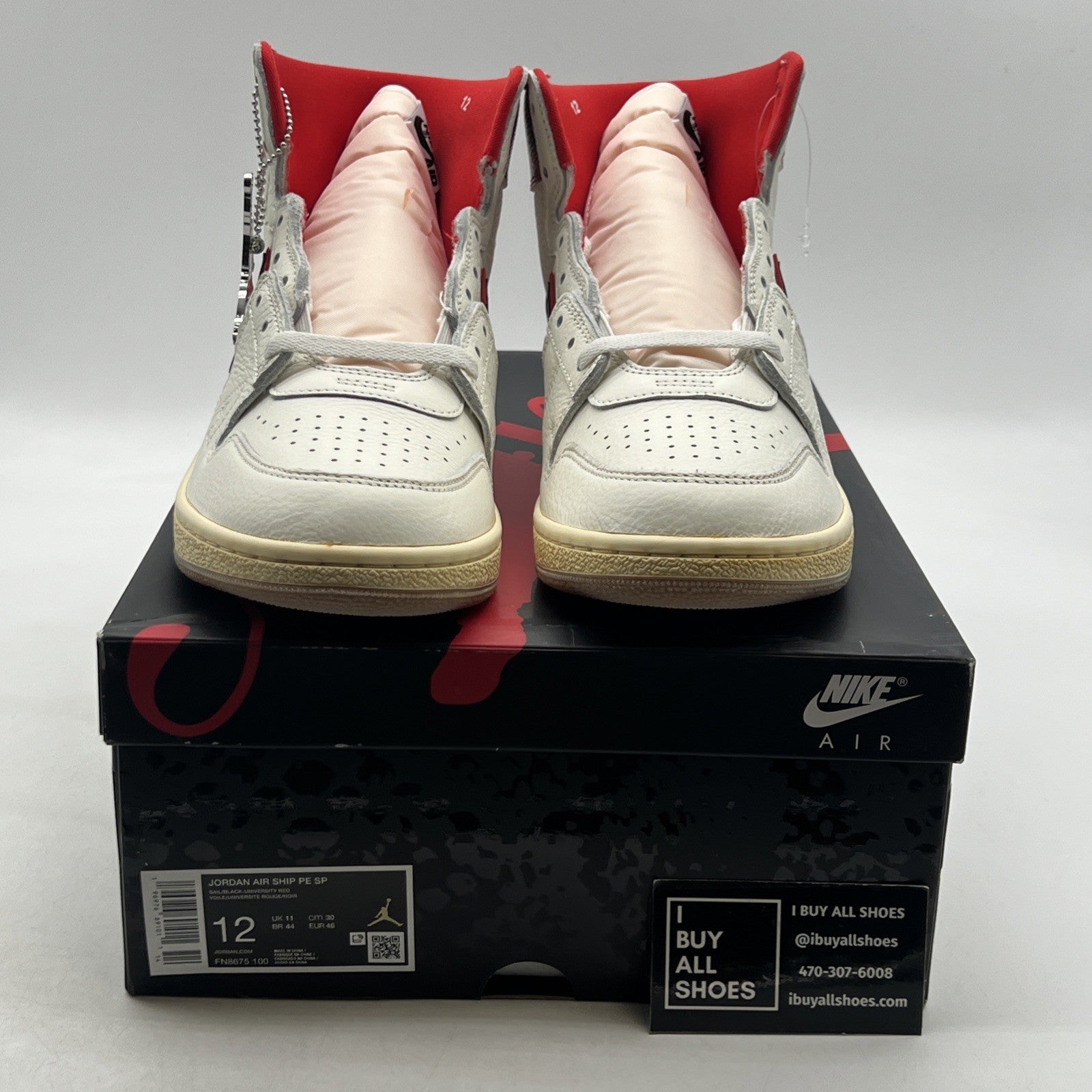 Size 12 -Awake NY x Air Jordan Jordan Air Ship PE SP University Red (FN8675-100)