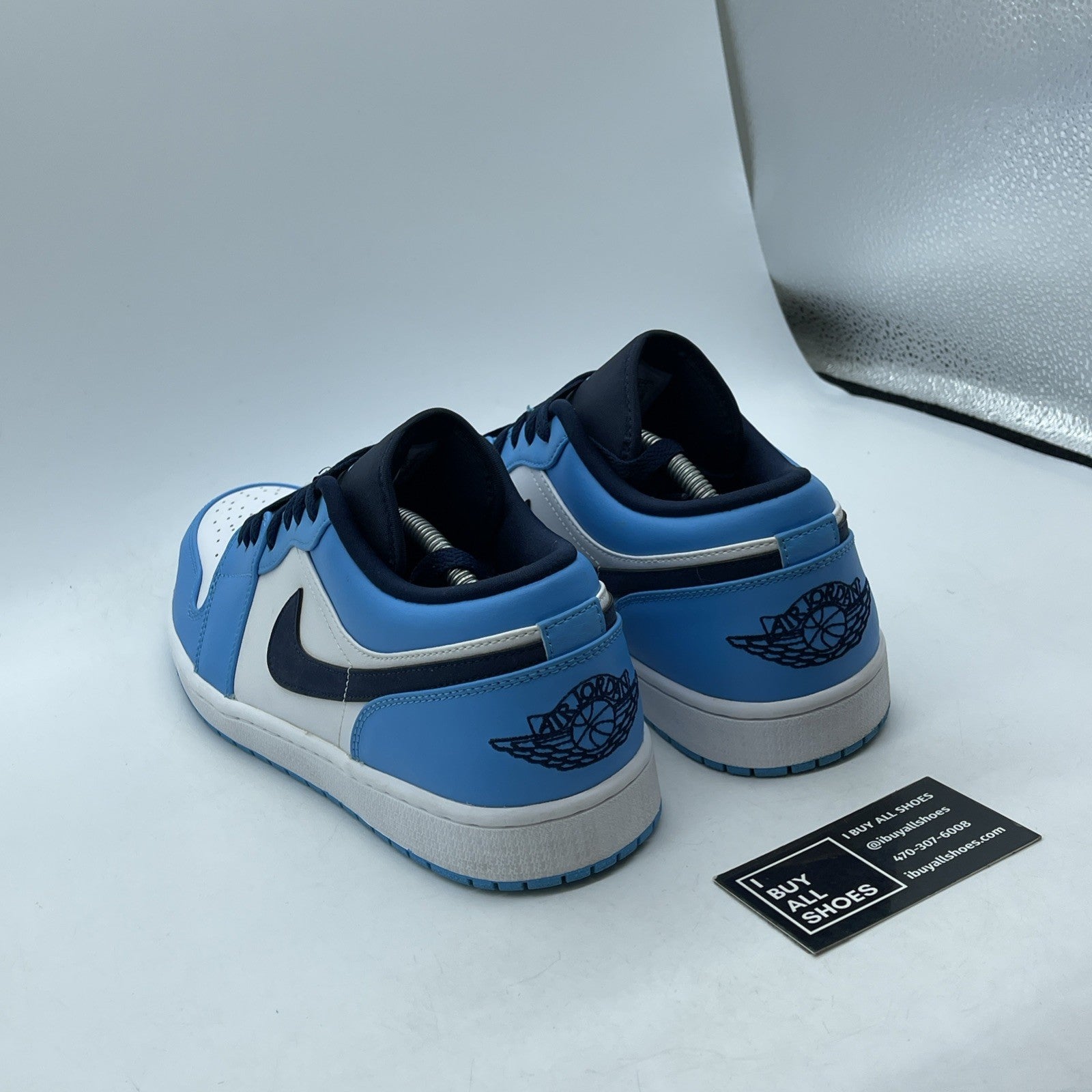 Size 12 - Jordan 1 Low UNC 2021 Black University Blue White (553558-144)