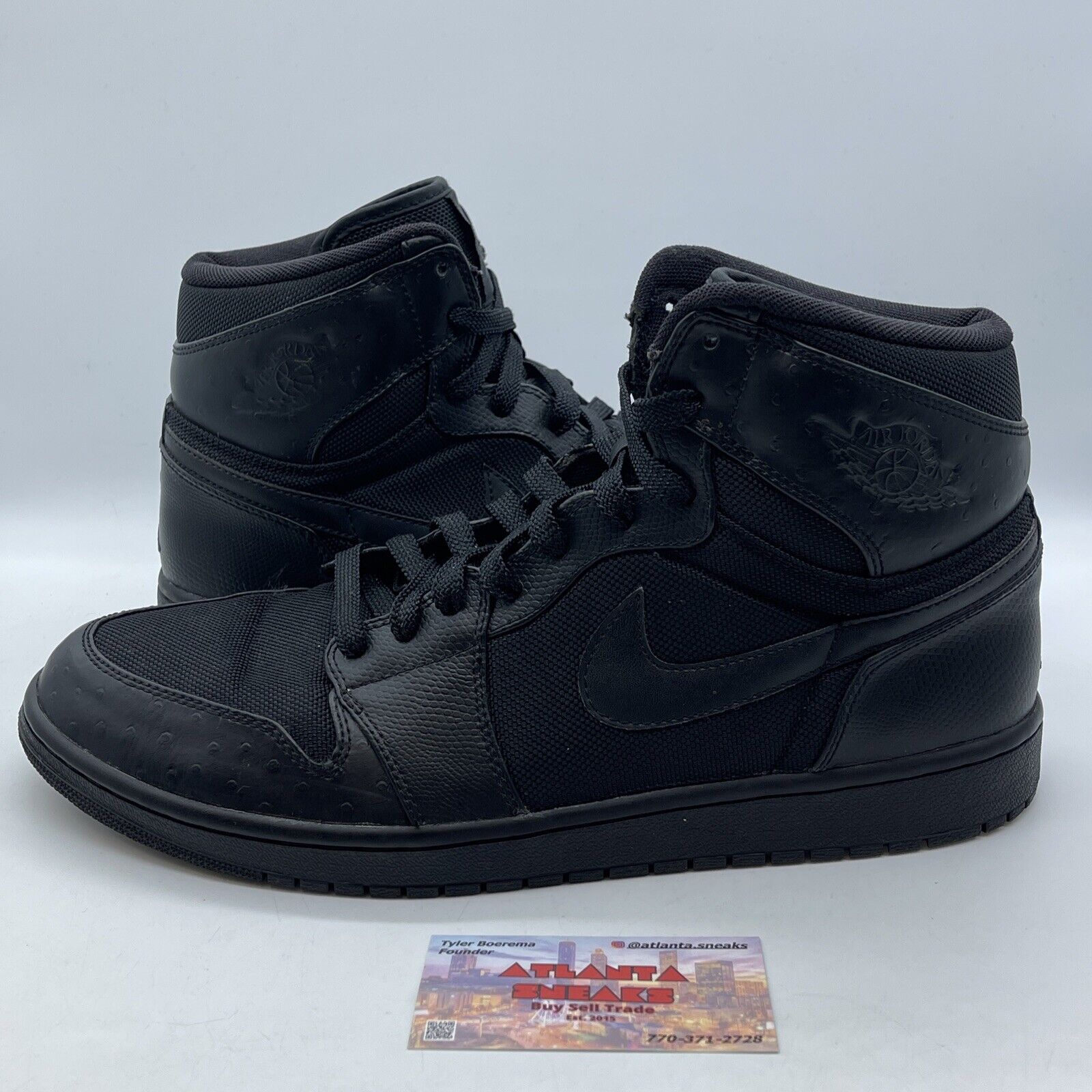 Size 13 - Air Jordan 1 Retro High Anthracite Leather Black (332550-002)