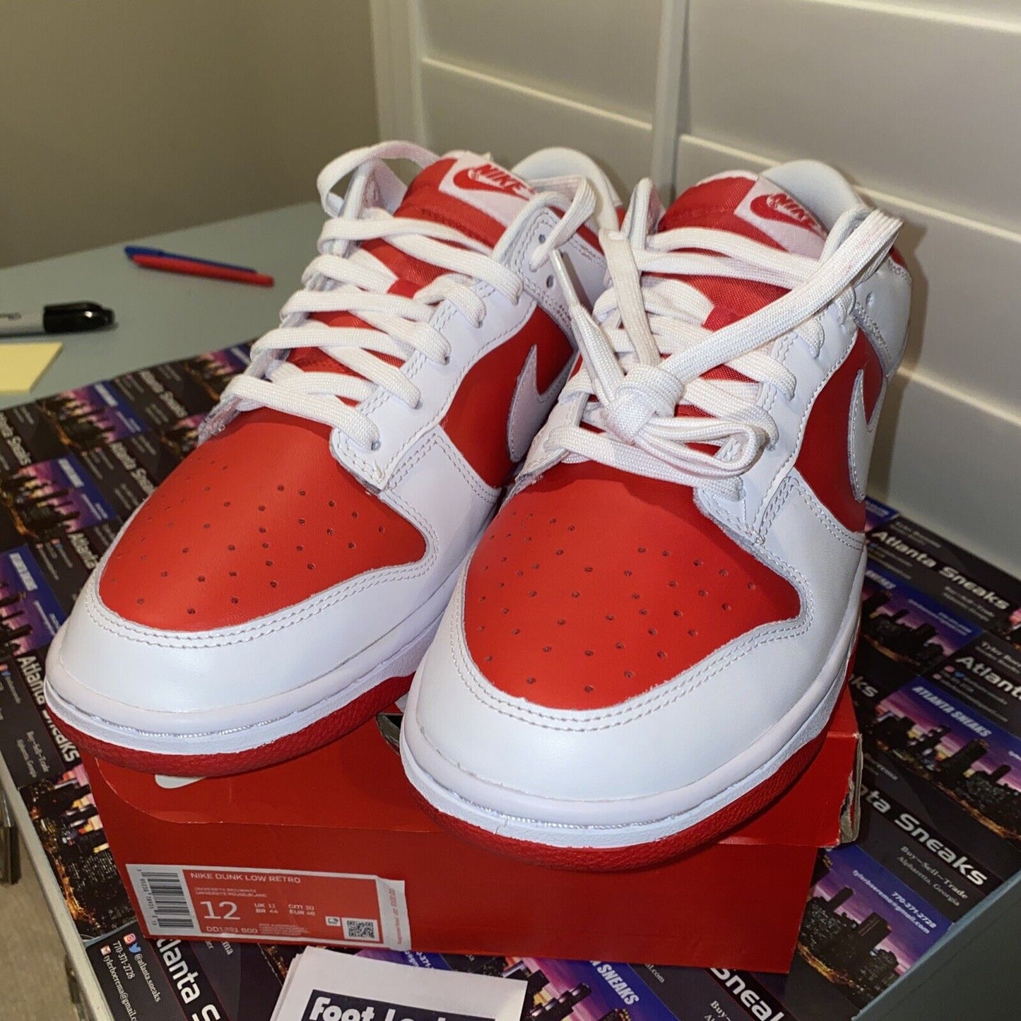 Size 12 - Nike Dunk Low White University Red