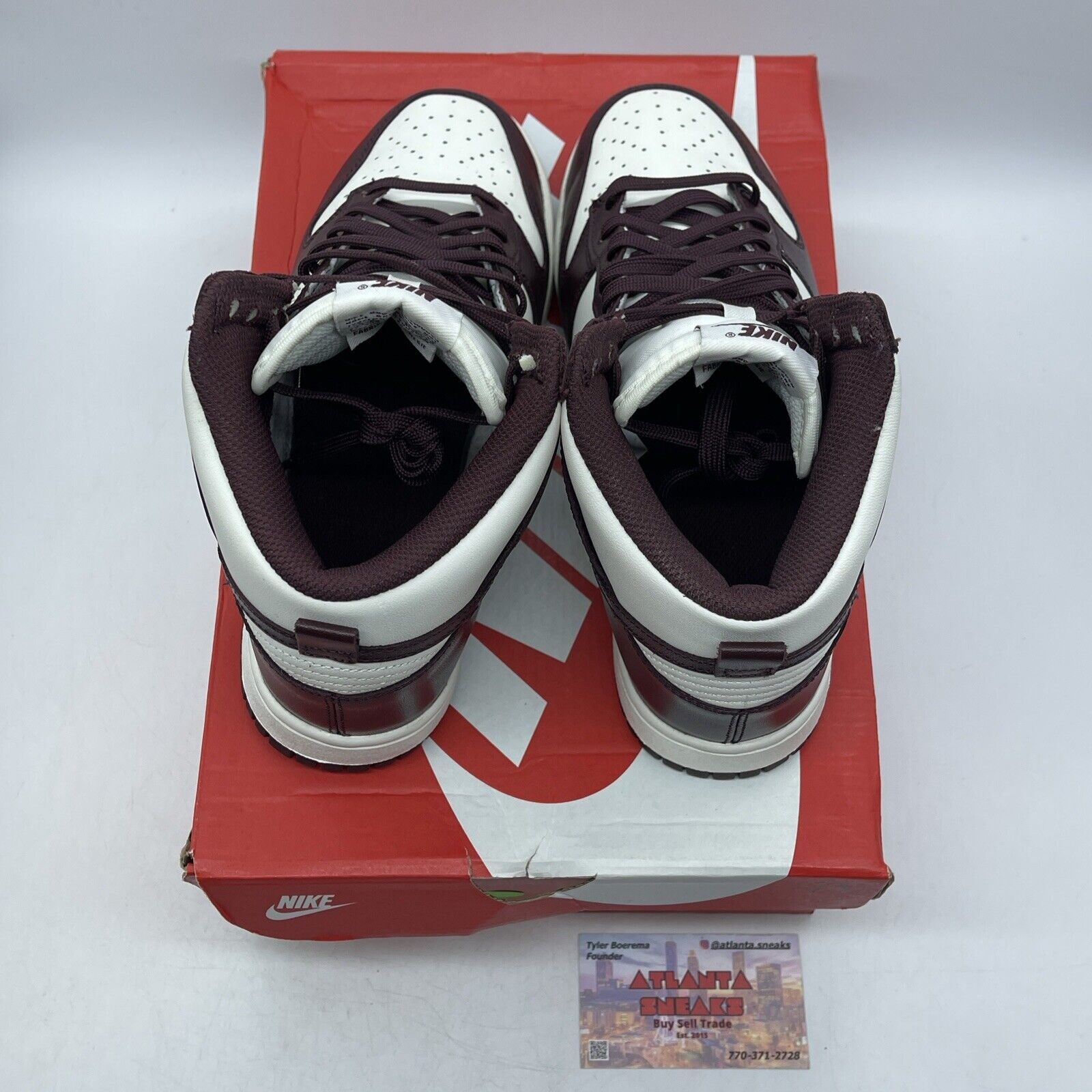 Size 8 W - Nike Dunk High Burgundy Crush White Leather (DD1869-601)