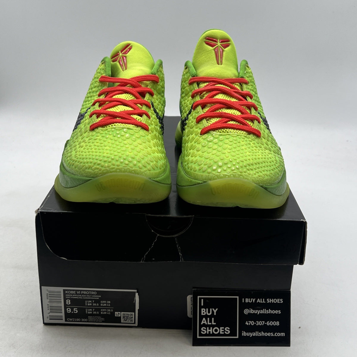 Size 8 - Nike Zoom Kobe 6 Protro Low Grinch (CW2190-300)