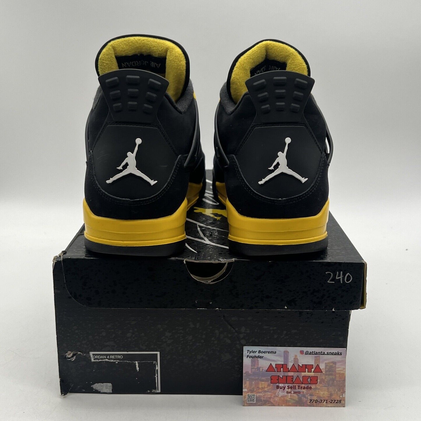 Size 13 - Jordan 4 Retro Mid Thunder Black Yellow Suede (DH6927-017)