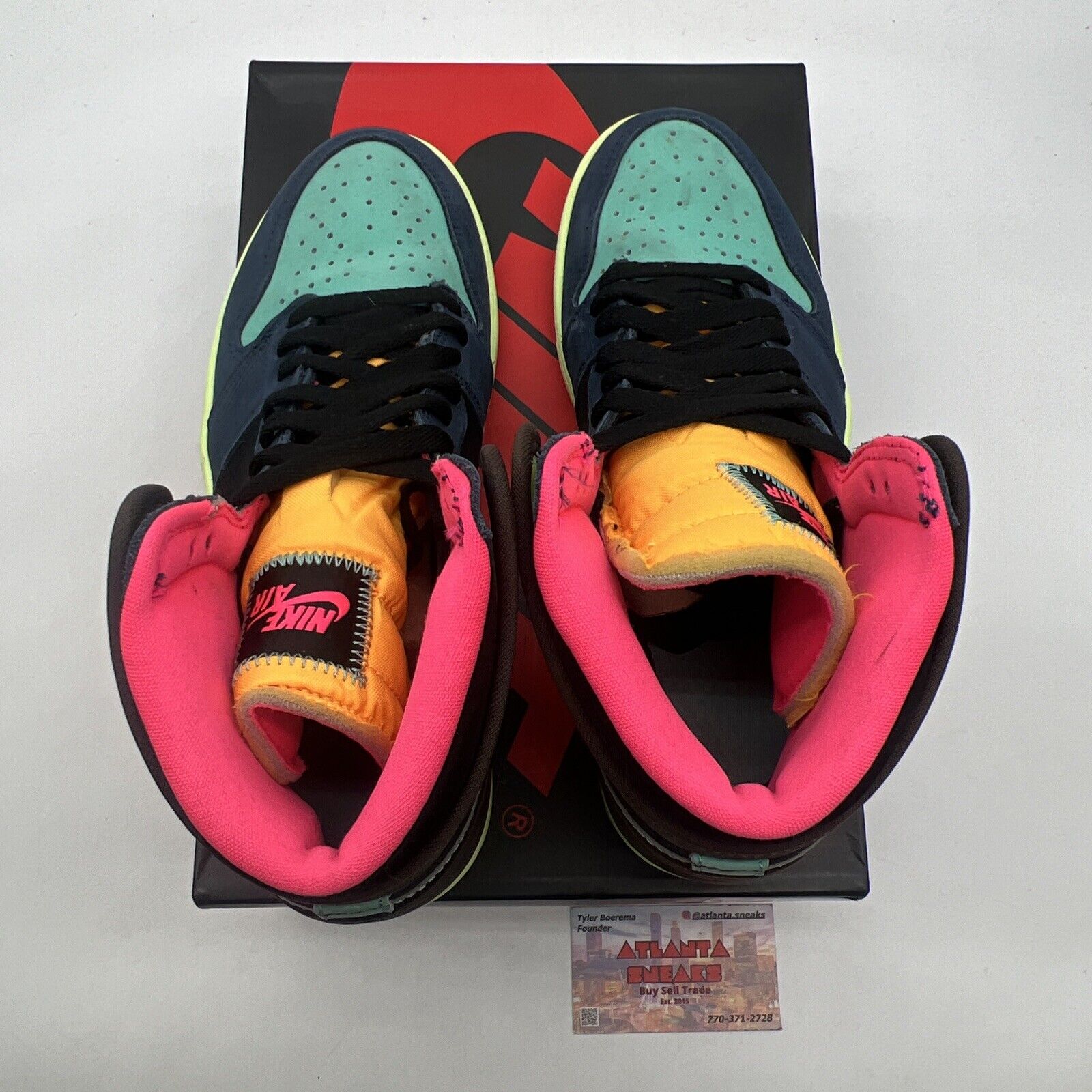 Size 8 - Jordan 1 Retro High Tokyo Bio Hack Pink Yellow Blue Brown (555088-201)