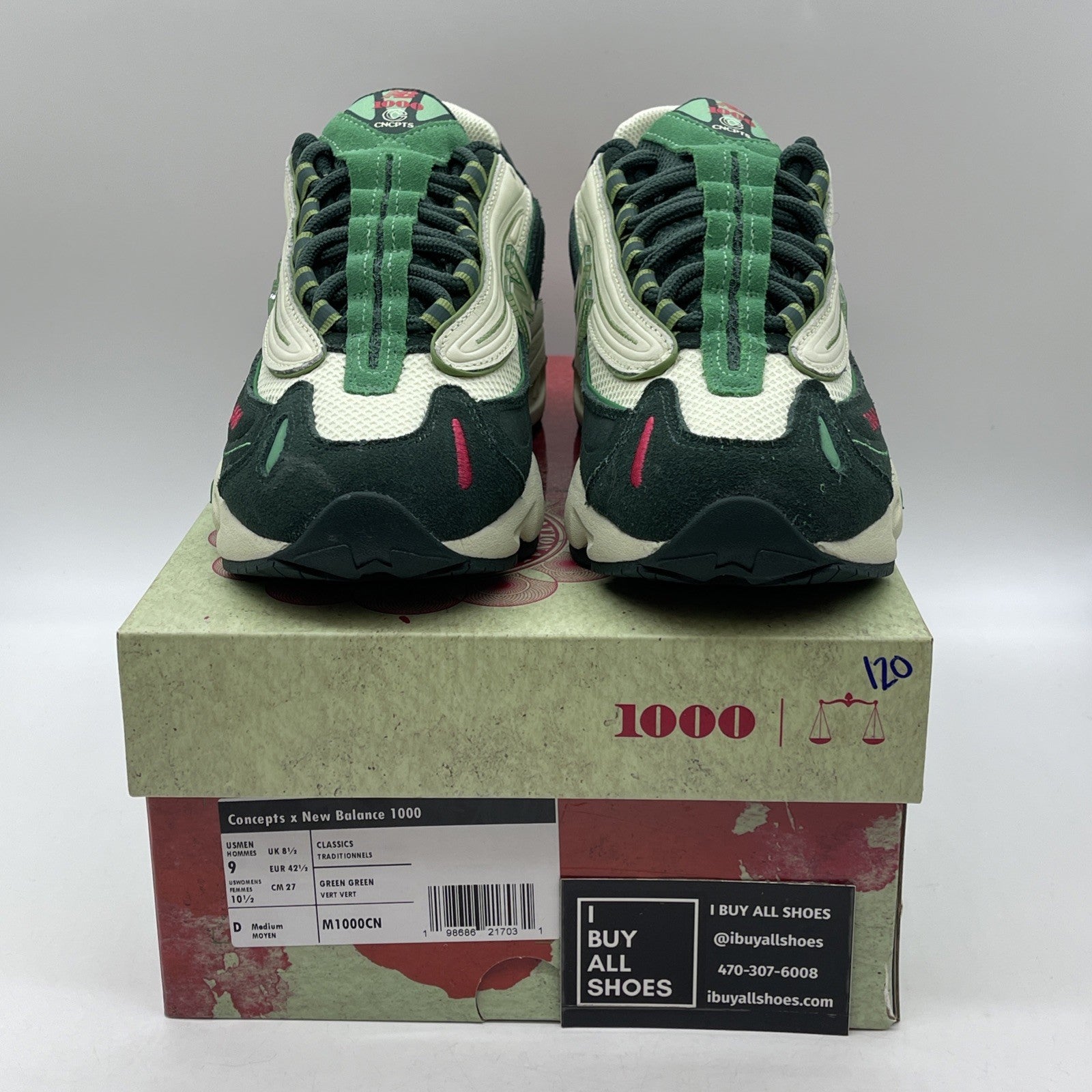 Size 9 - New Balance Concepts x 1000 Míle Green Suede Leather (M1000CN)