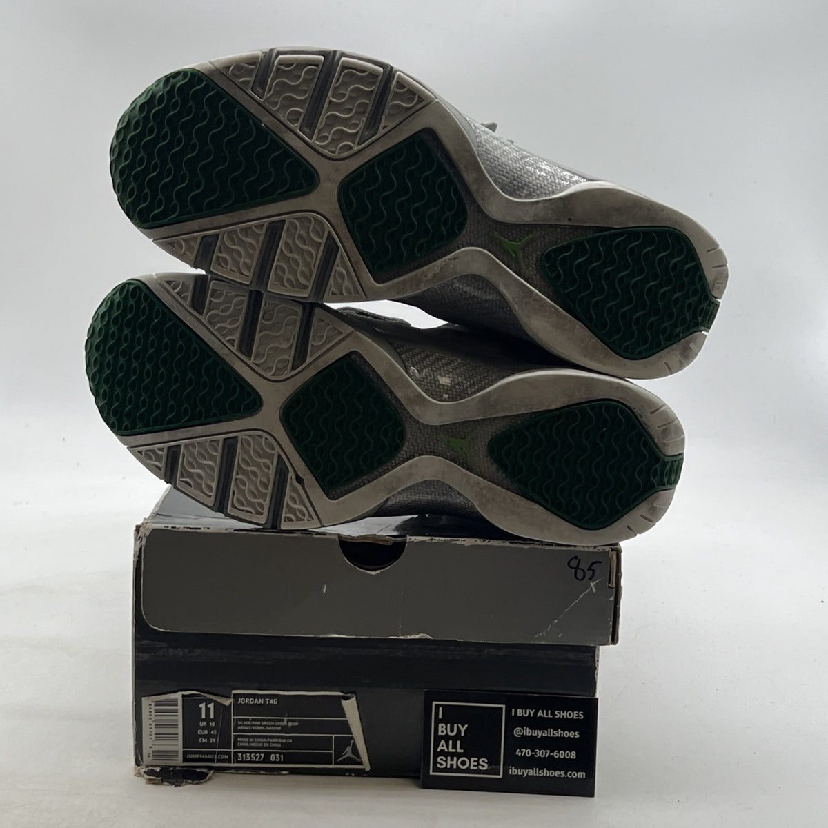 Size 11 - Air Jordan T4G Ray Allen PE Sonics Silver / Green Bean (313527-031)