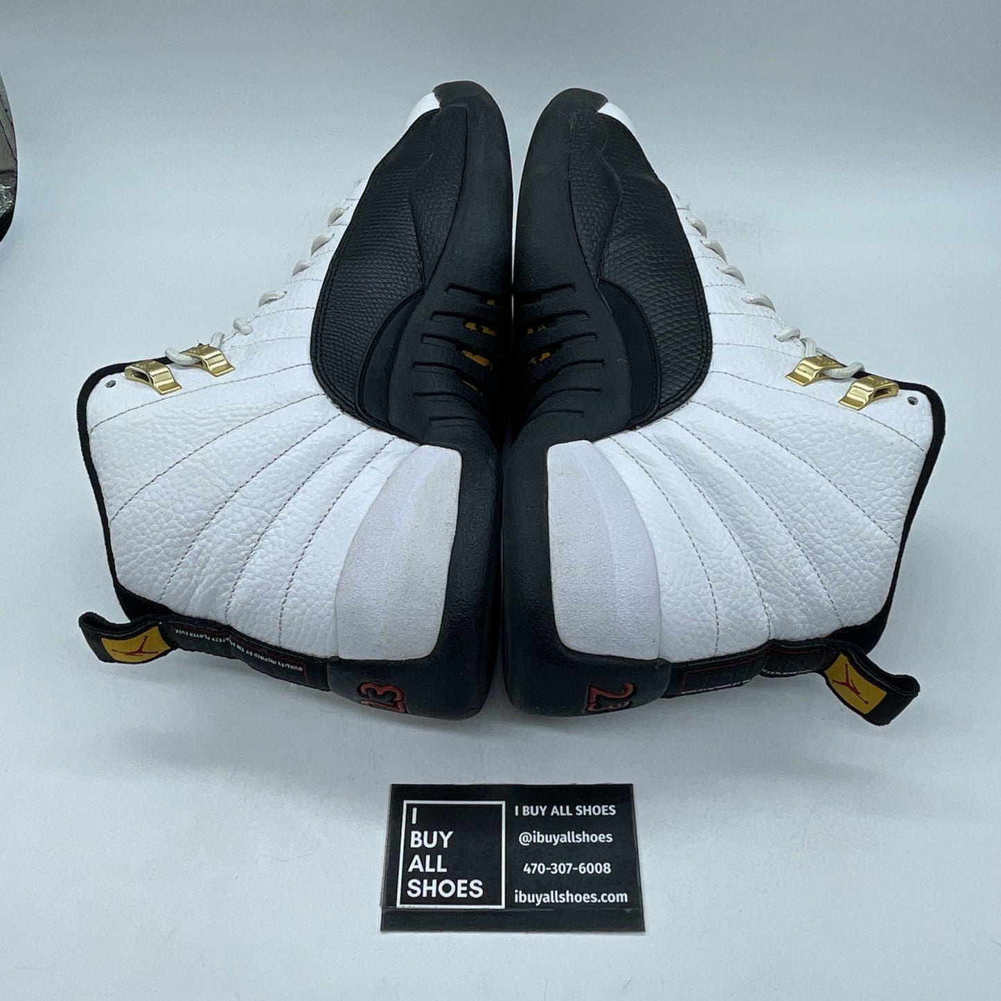 Size 9.5 - Air Jordan 12 Retro taxi release 2013 Black White Leather (130690-125