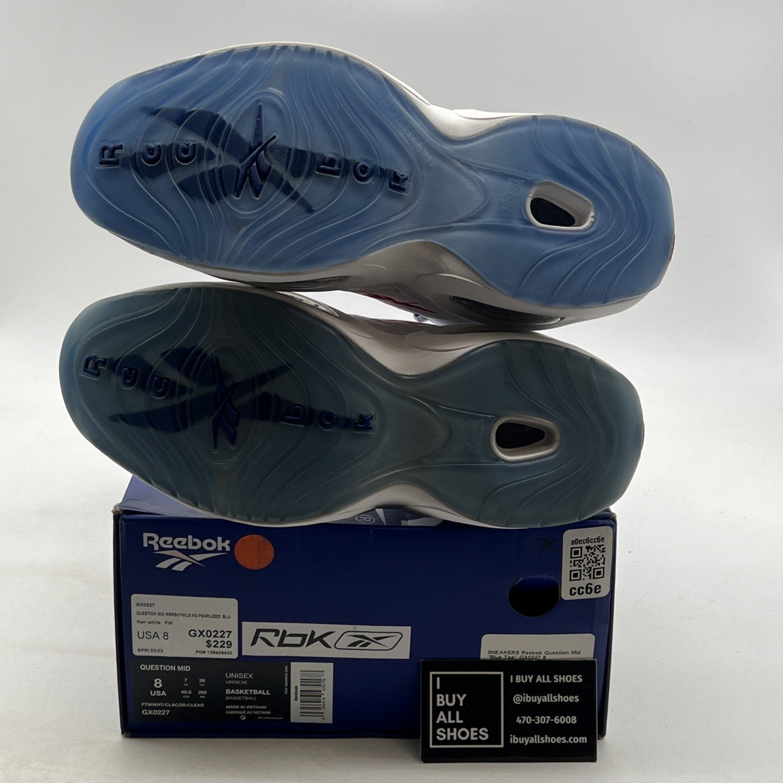 Size 8 - Reebok Question 2022 Mid Blue Toe (GX0227)