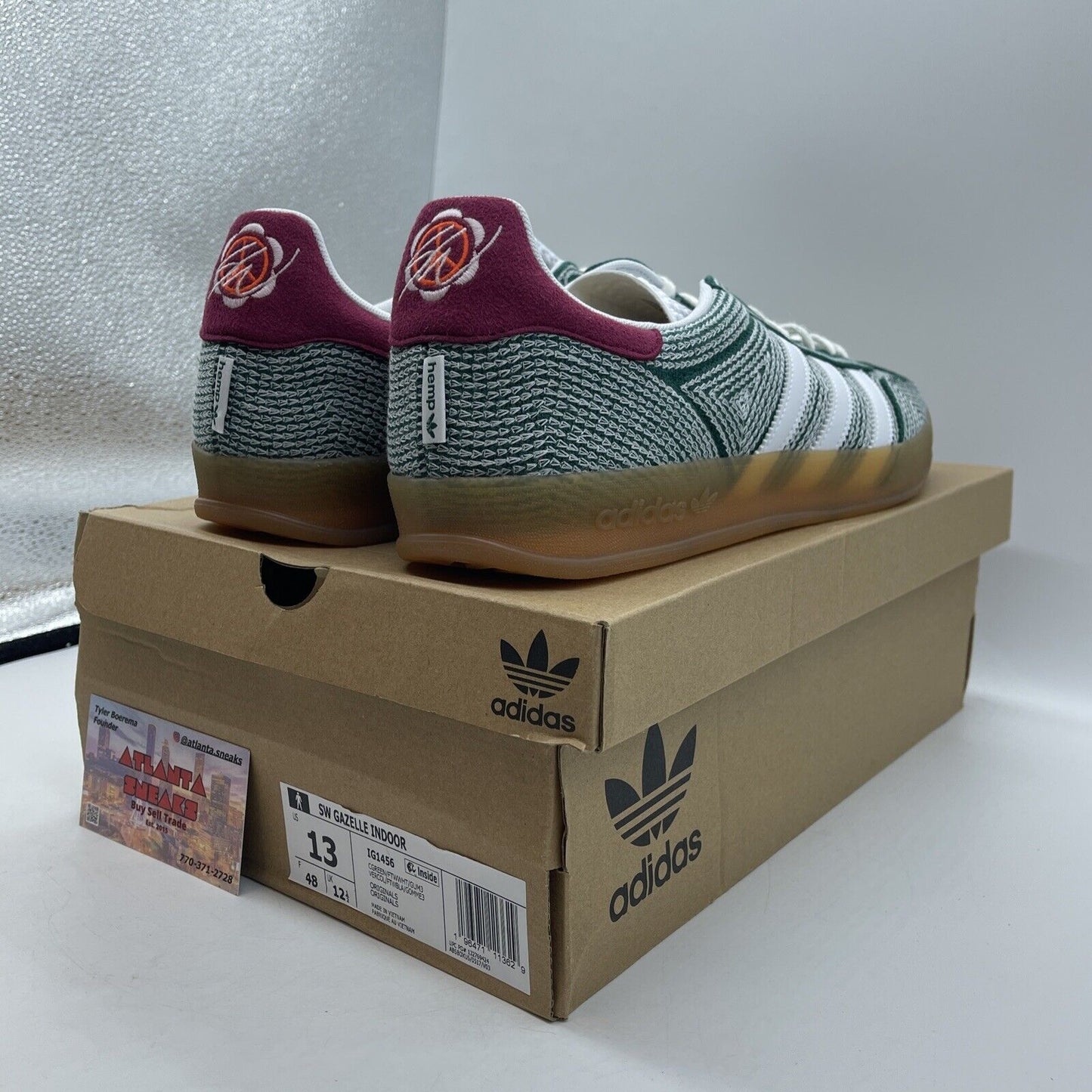 Size 13 - adidas Sean Wotherspoon x Gazelle Indoor Green Hemp Green (IG1456)