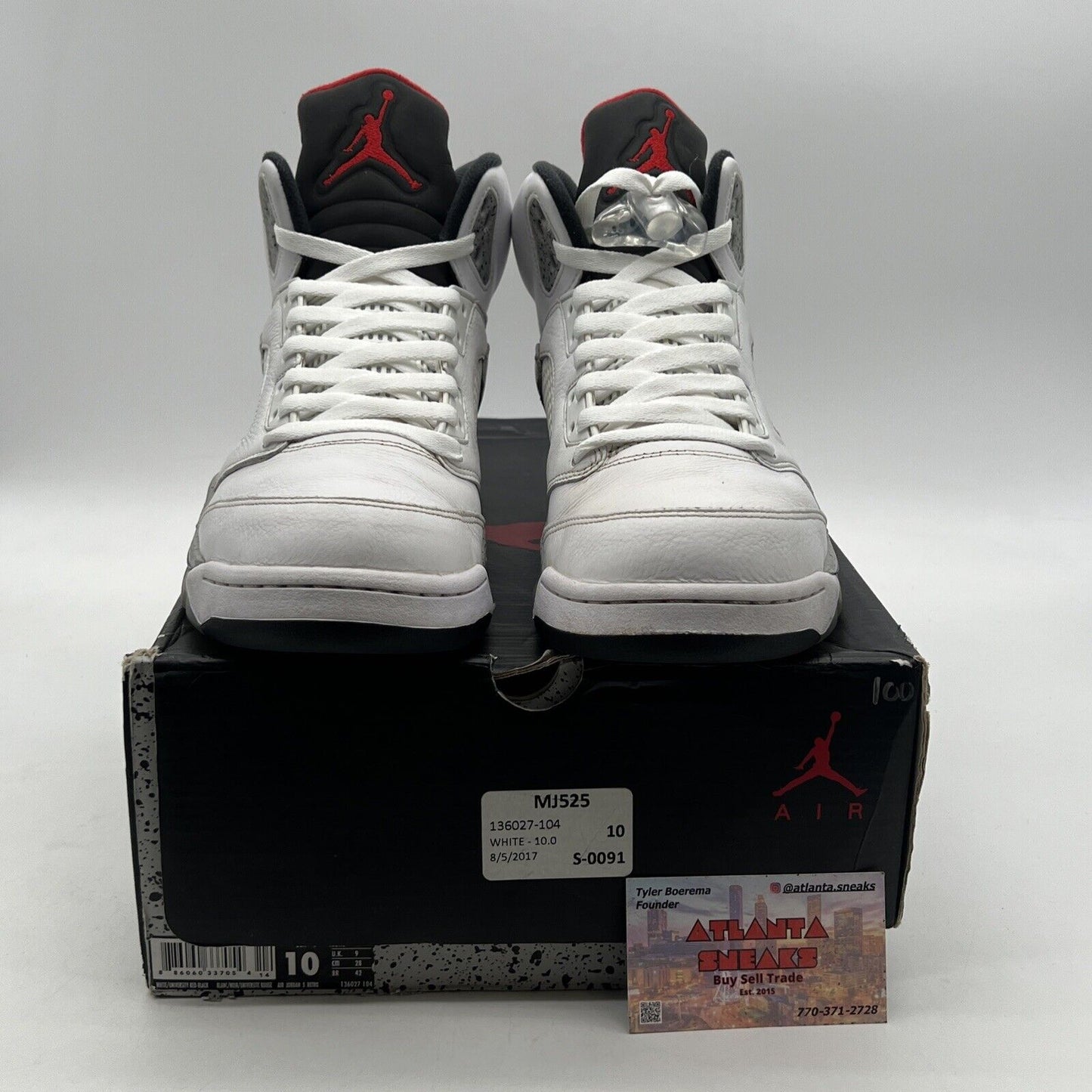 Size 10 - Air Jordan 5 Retro White Cement (136027-104)