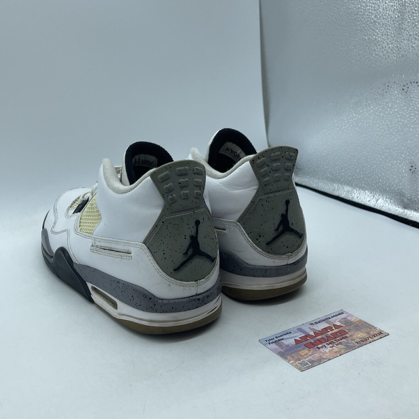 Size 10.5 - Jordan 4 Retro Cement 2012 White Red Black Leather (308497-103)