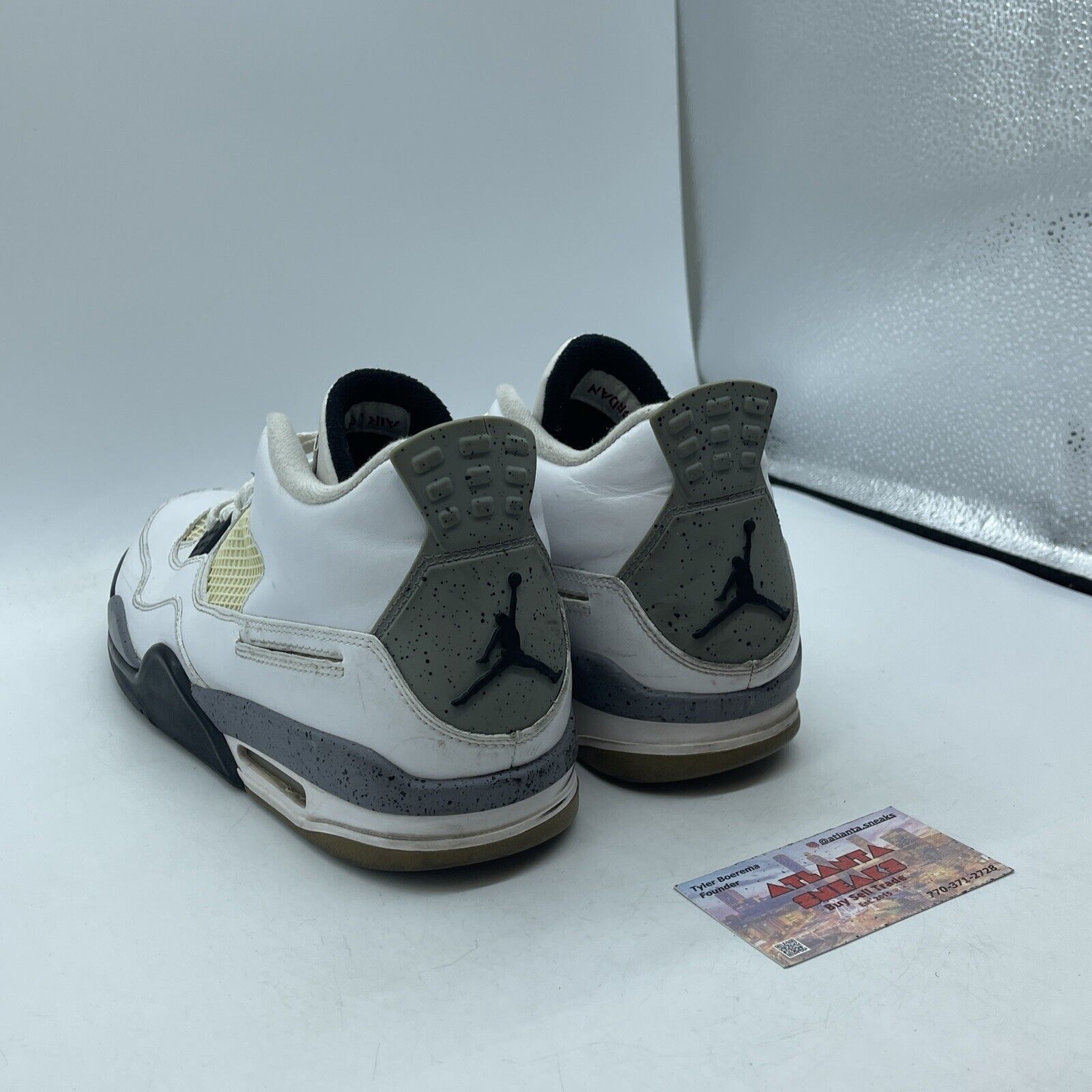 Size 10.5 - Jordan 4 Retro Cement 2012 White Red Black Leather (308497-103)