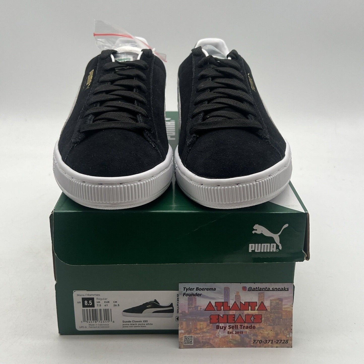 Size 8.5 - PUMA Suede Classic 21 Black White (374915-01)