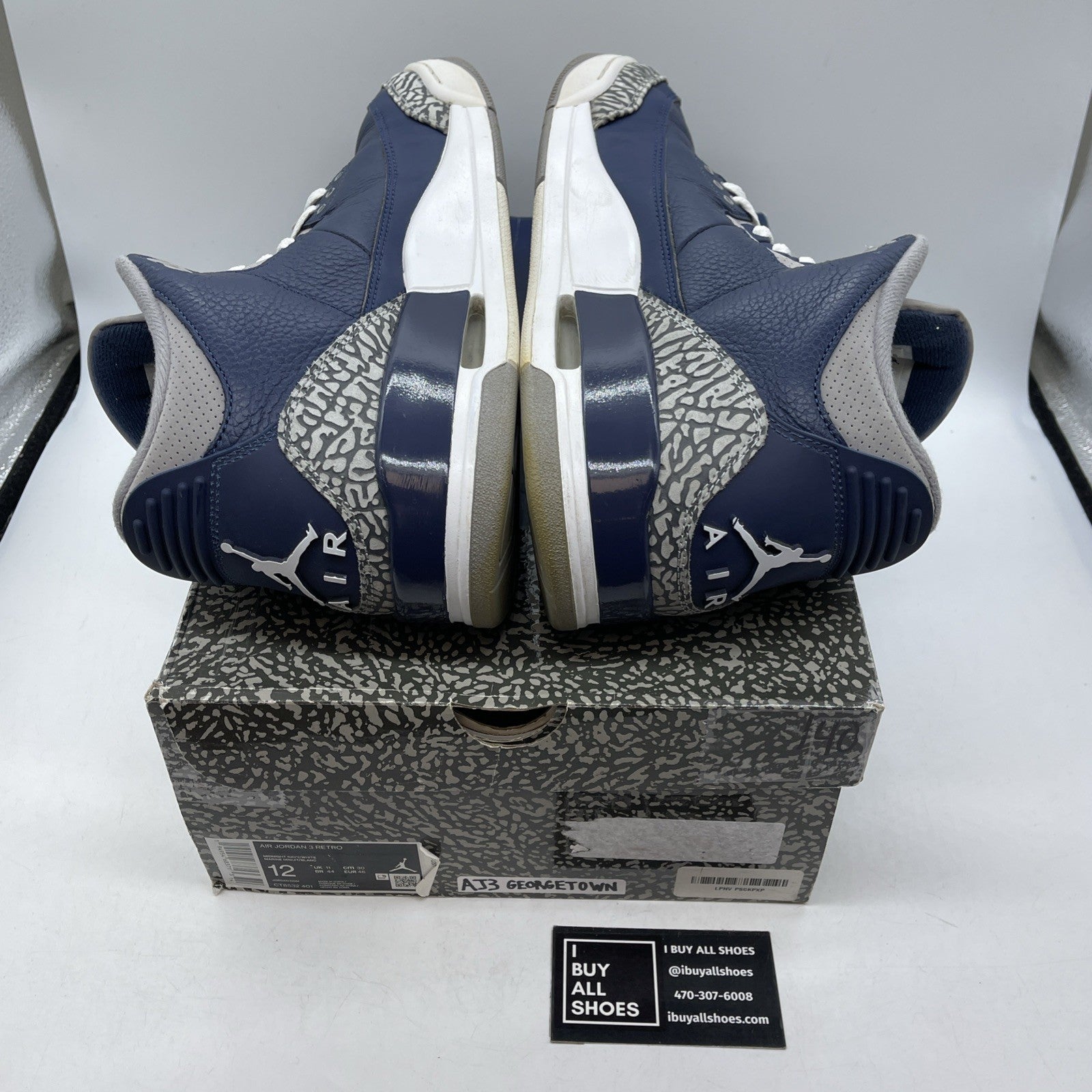 Size 12 - Jordan 3 Retro Blue Obsidian White Leather (CT8532-401)