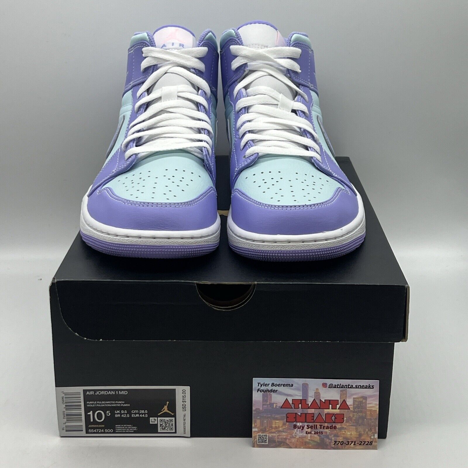 Size 10.5 - Jordan 1 Mid Purple Brand New Og All