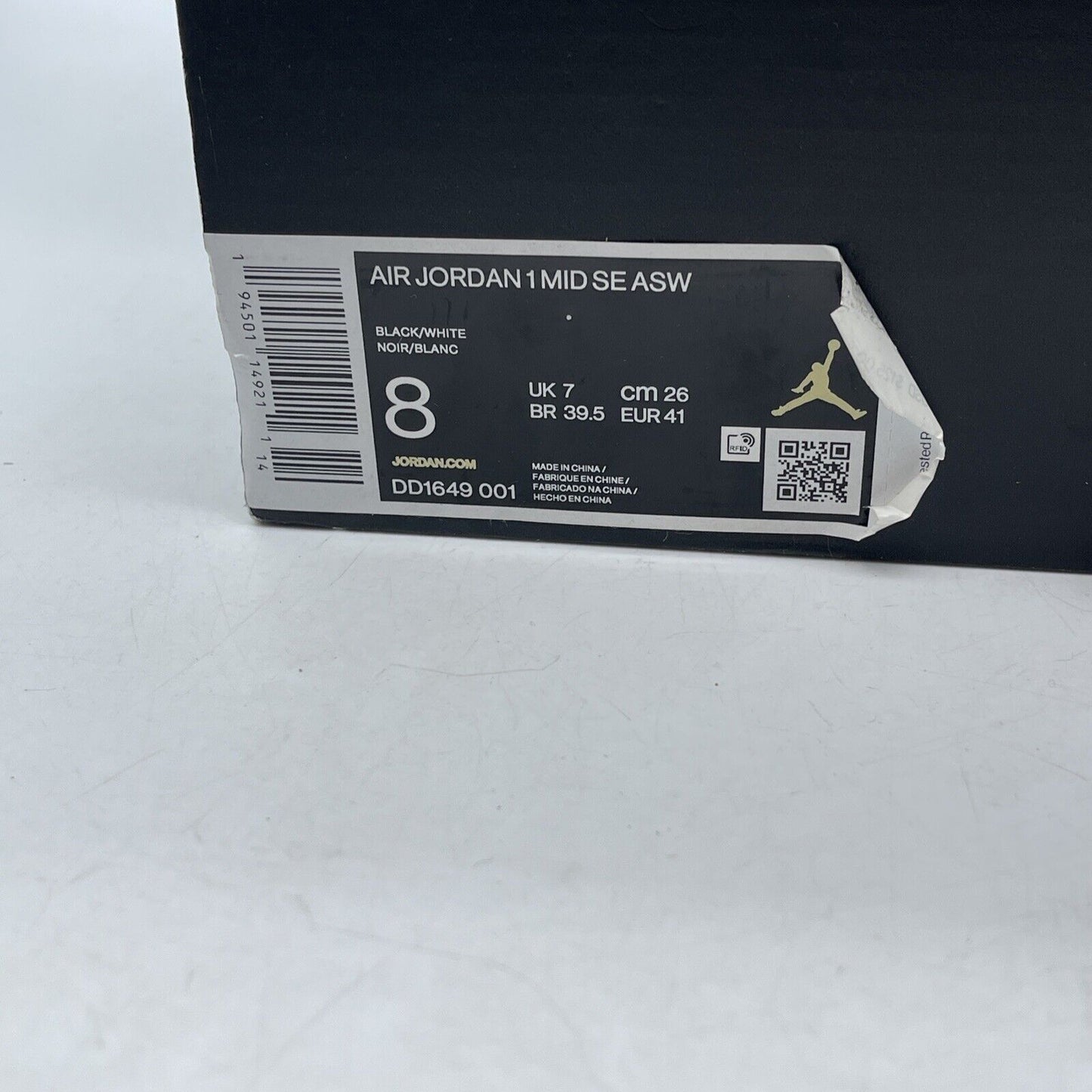 Size 8 - Air Jordan 1 SE Mid All Star White Black Leather (DD1649-001)