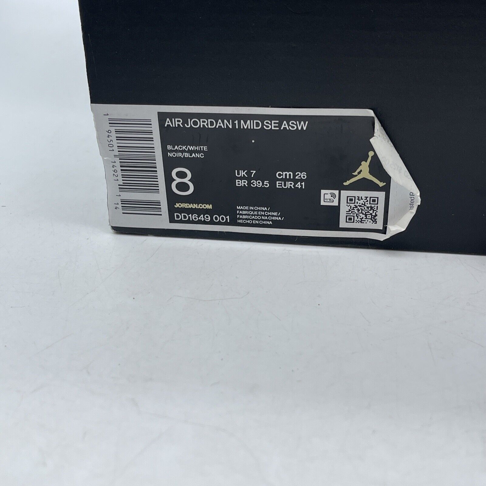Size 8 - Air Jordan 1 SE Mid All Star White Black Leather (DD1649-001)