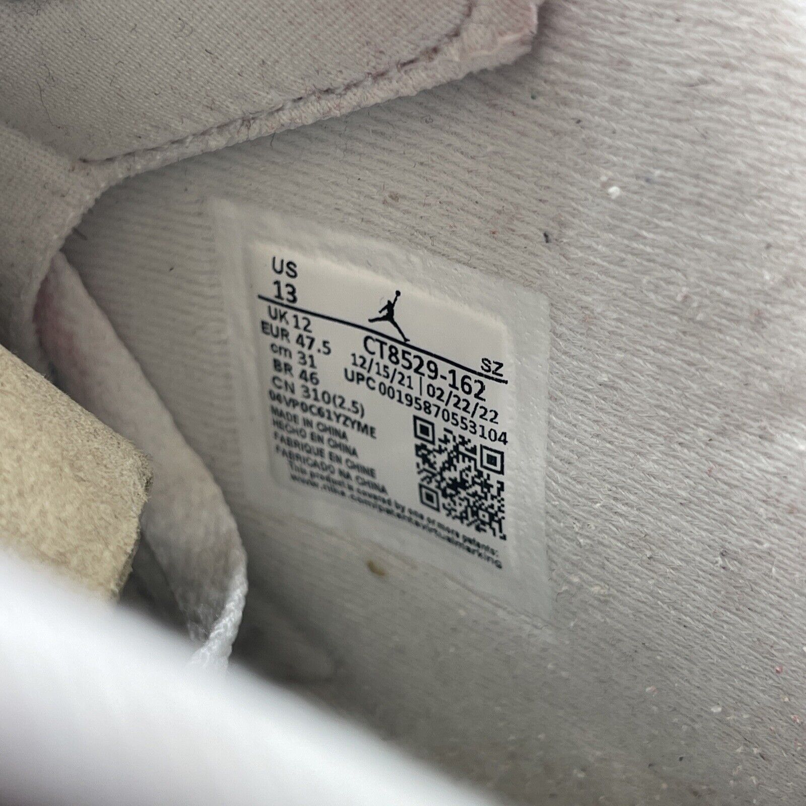 Size 13 - Jordan 6 White and University Red 2022 Leather (CT8529-162)
