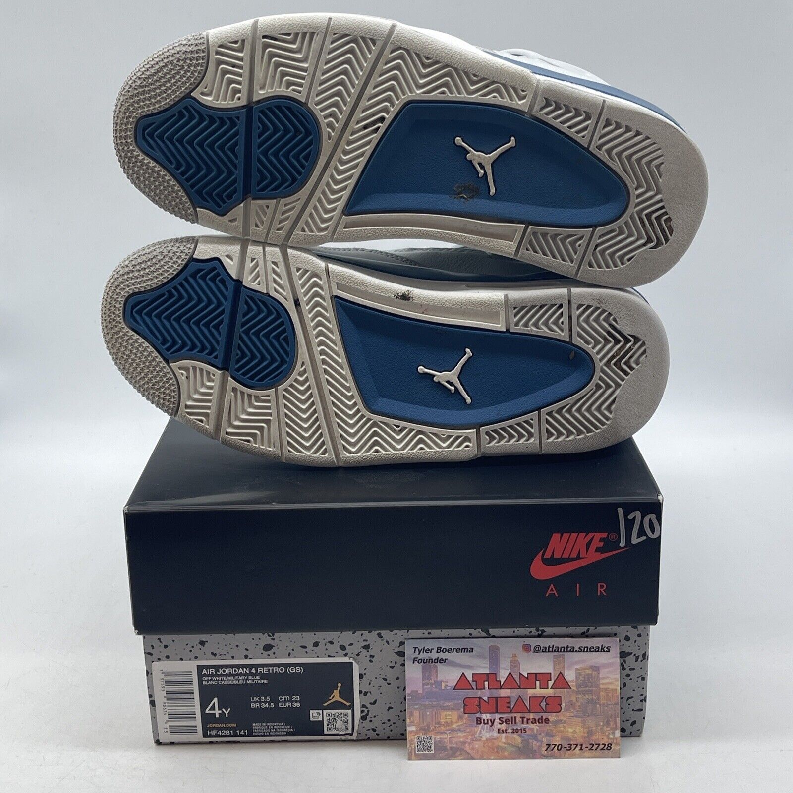 Size 4Y - Nike Air Jordan Retro Military Blue Industrial Blue (HF4281-141)