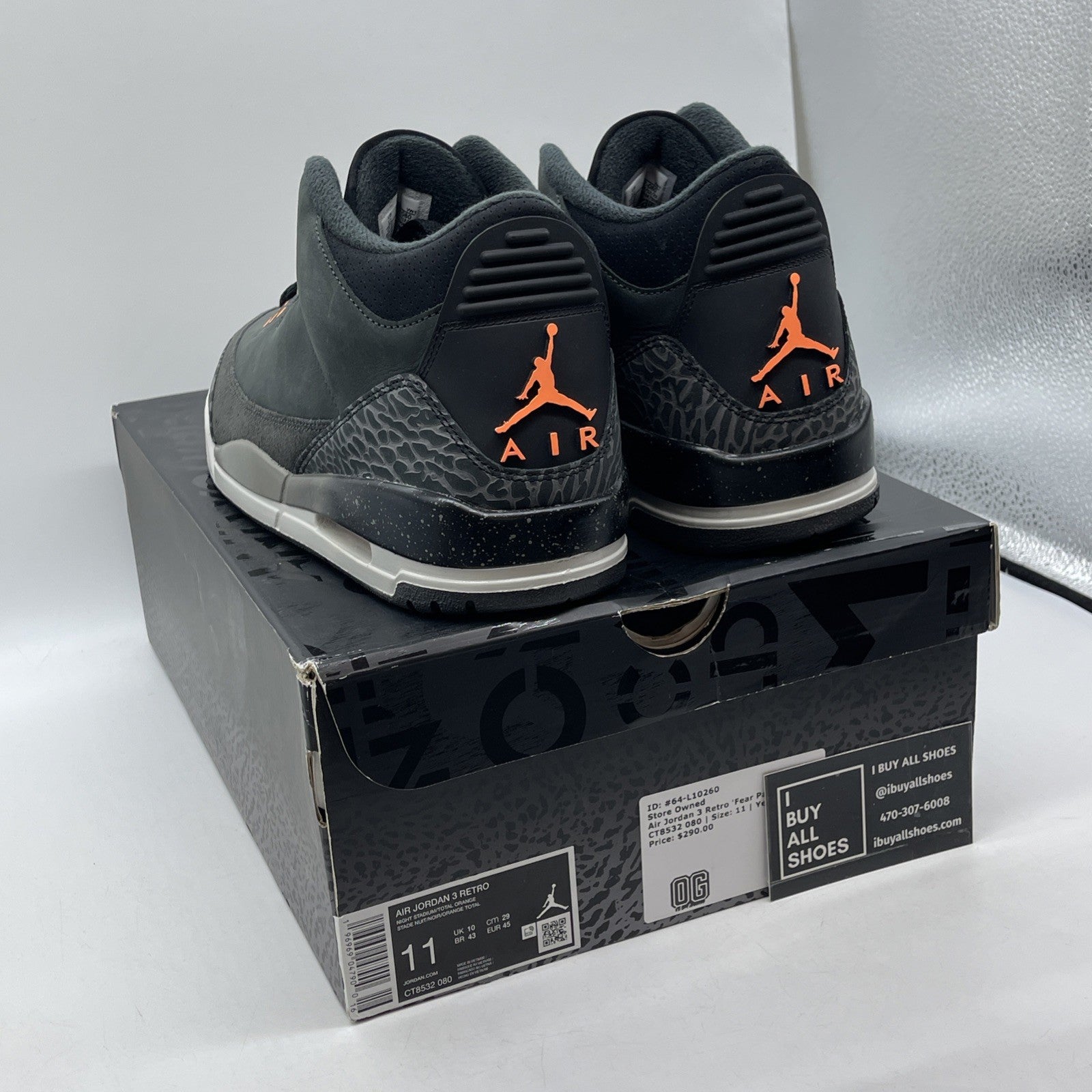 Size 11 - Jordan 3 Retro 2023 Mid Fear Black Grey Orange Suede (CT8532-080)