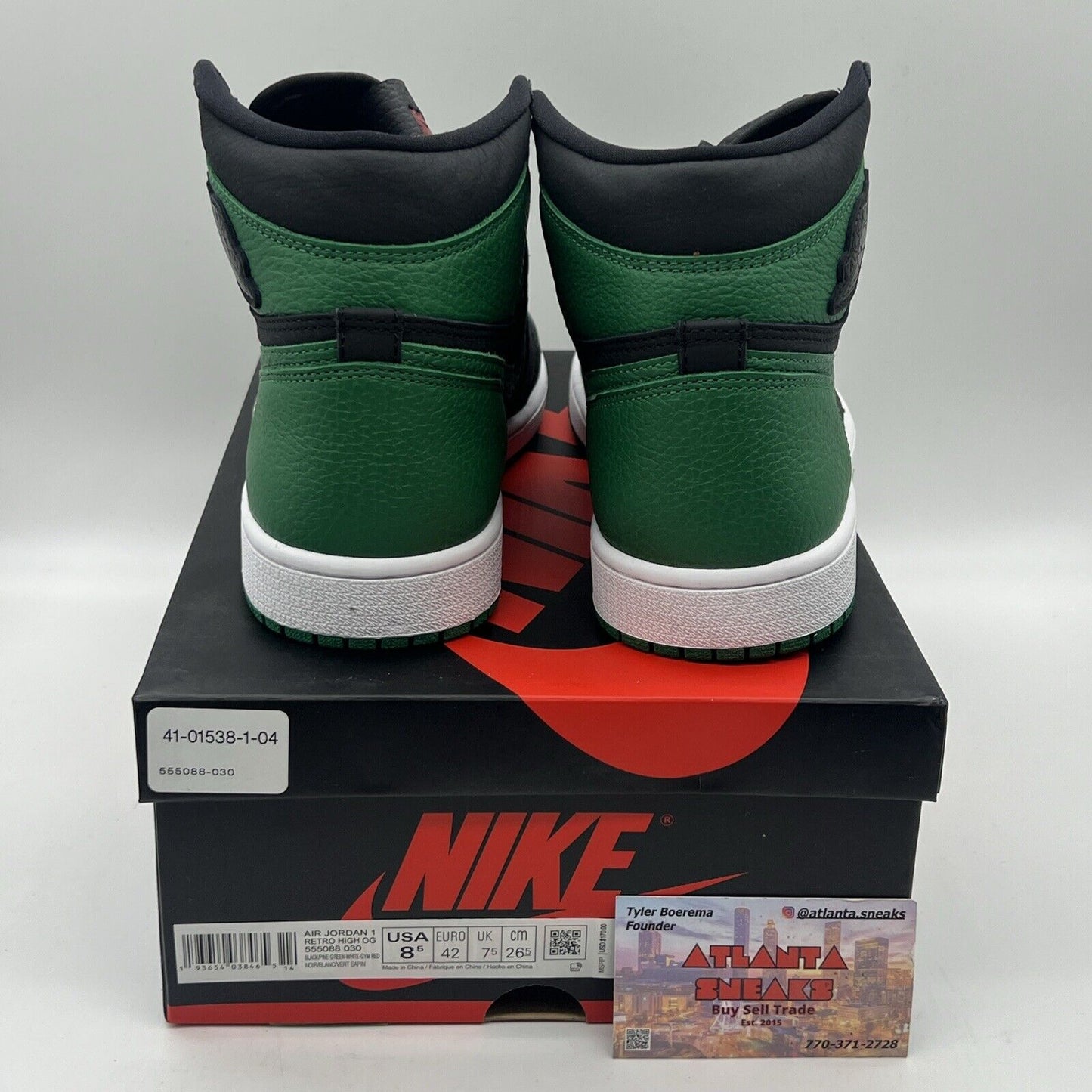 Size 8.5 - Jordan 1 Retro OG High Pine Green 2.0 Brand New Og All Leather DS